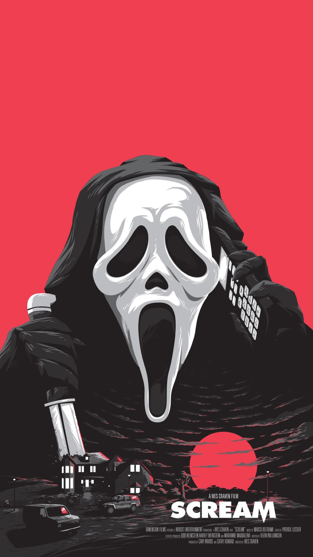 Ghostface Scream maschera rossa, 1080x1920 Full HD Verticale, iPhone