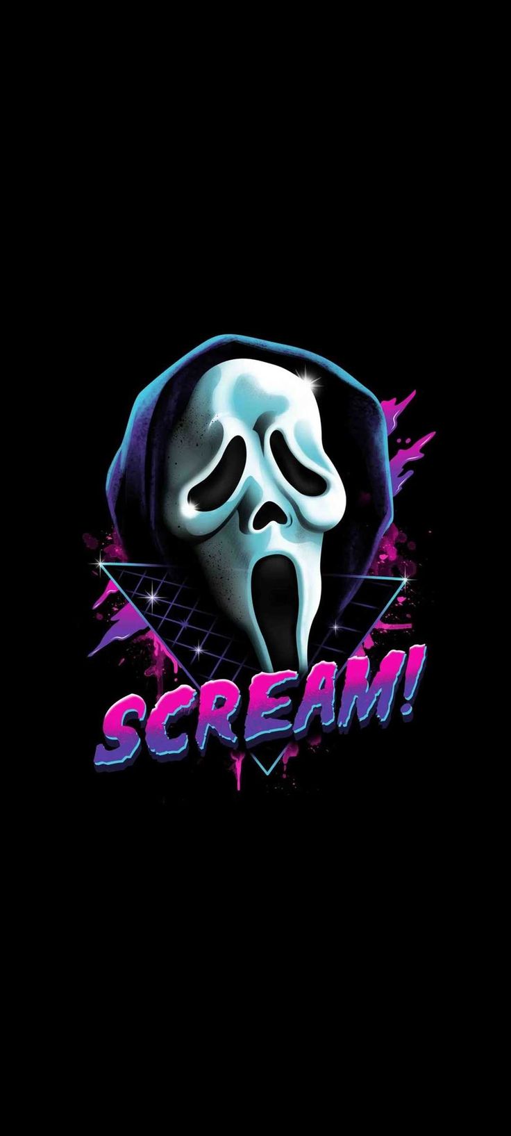 Maschera Ghostface Scream neon, 736x1635 Verticale, Telefono