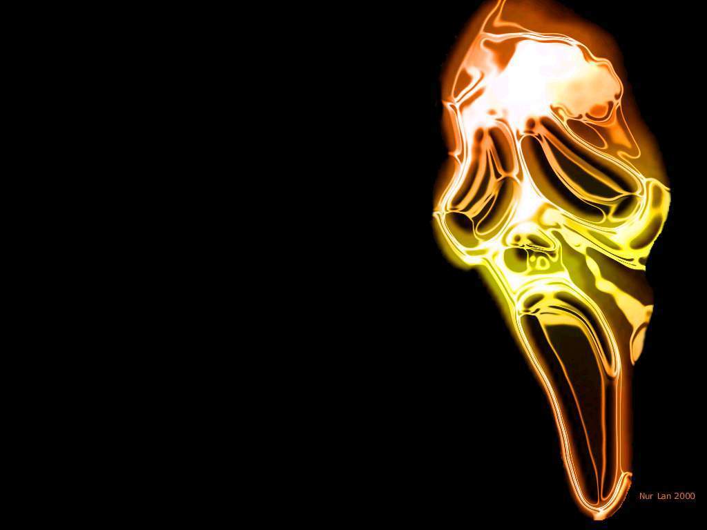 Maschera Ghostface neon fiamma, 1024x768 HD, PC Desktop