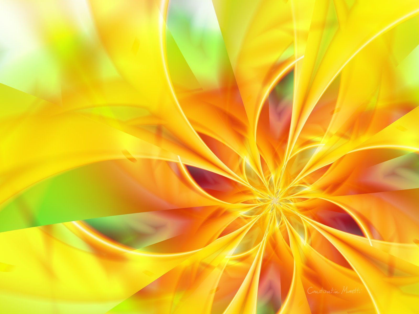 Fiore astratto giallo arancione, 1600x1200 900p, HP Laptop