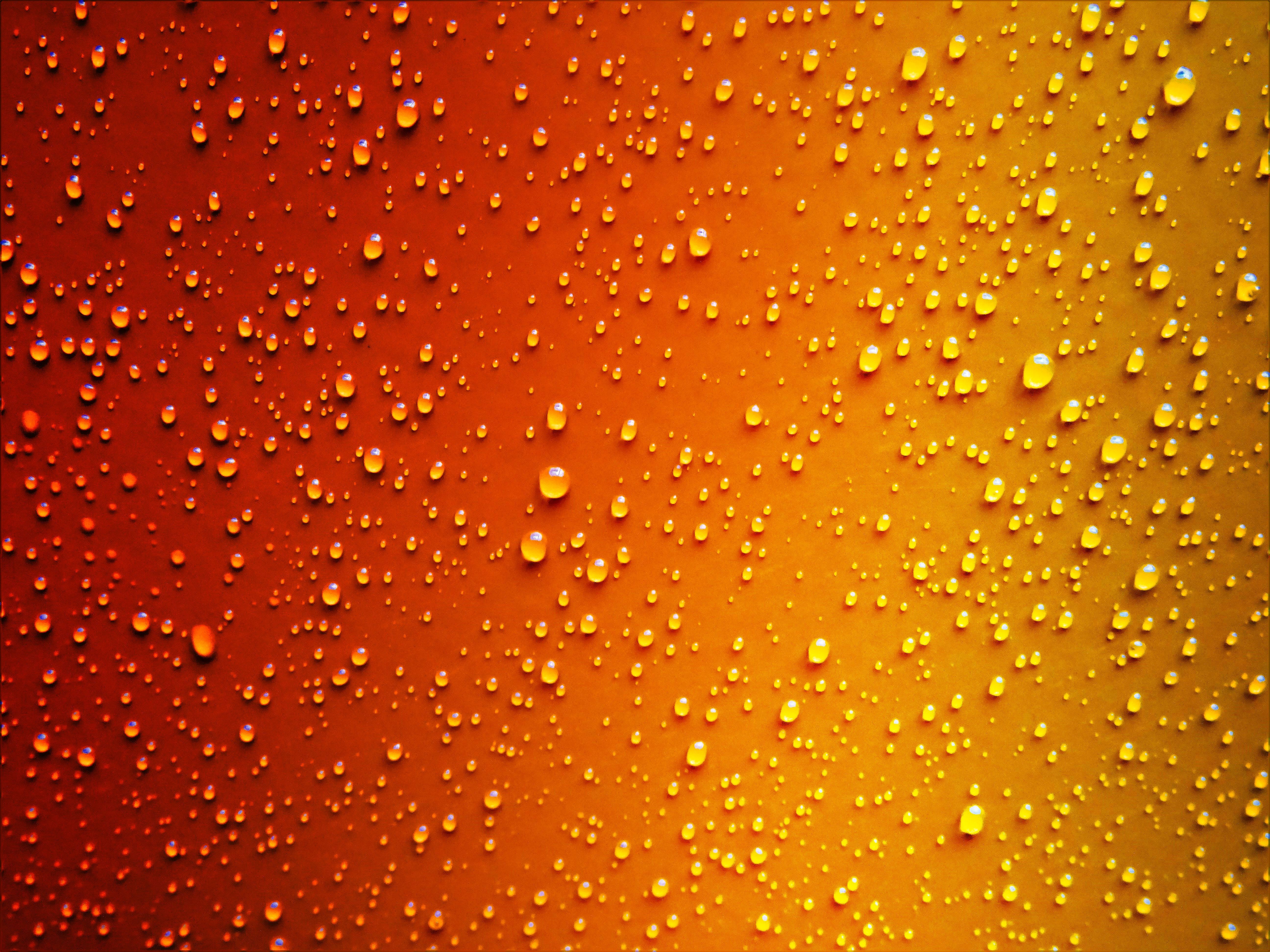Gocce d'acqua arancioni giallo, 5184x3888 UHD, PC 4K