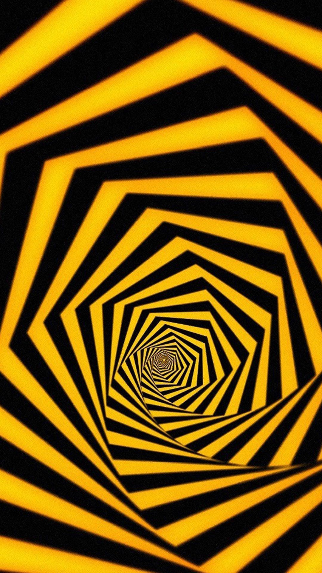 Spirale esagonale gialla e nera, 1080x1920 Full HD Verticale, Smartphone
