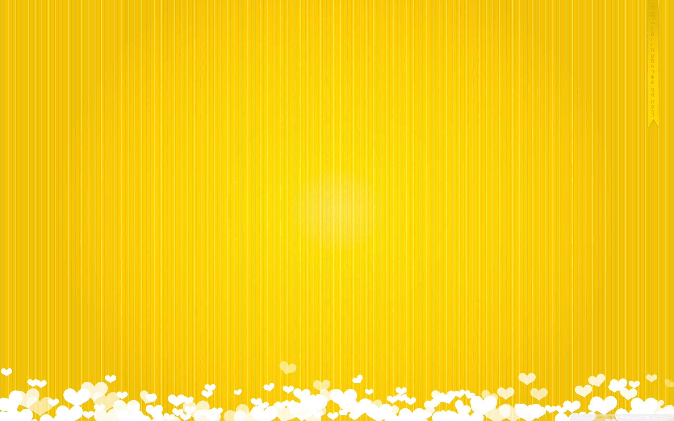 Cuoricini bianchi sfondo giallo, 2560x1600 2K+, Desktop