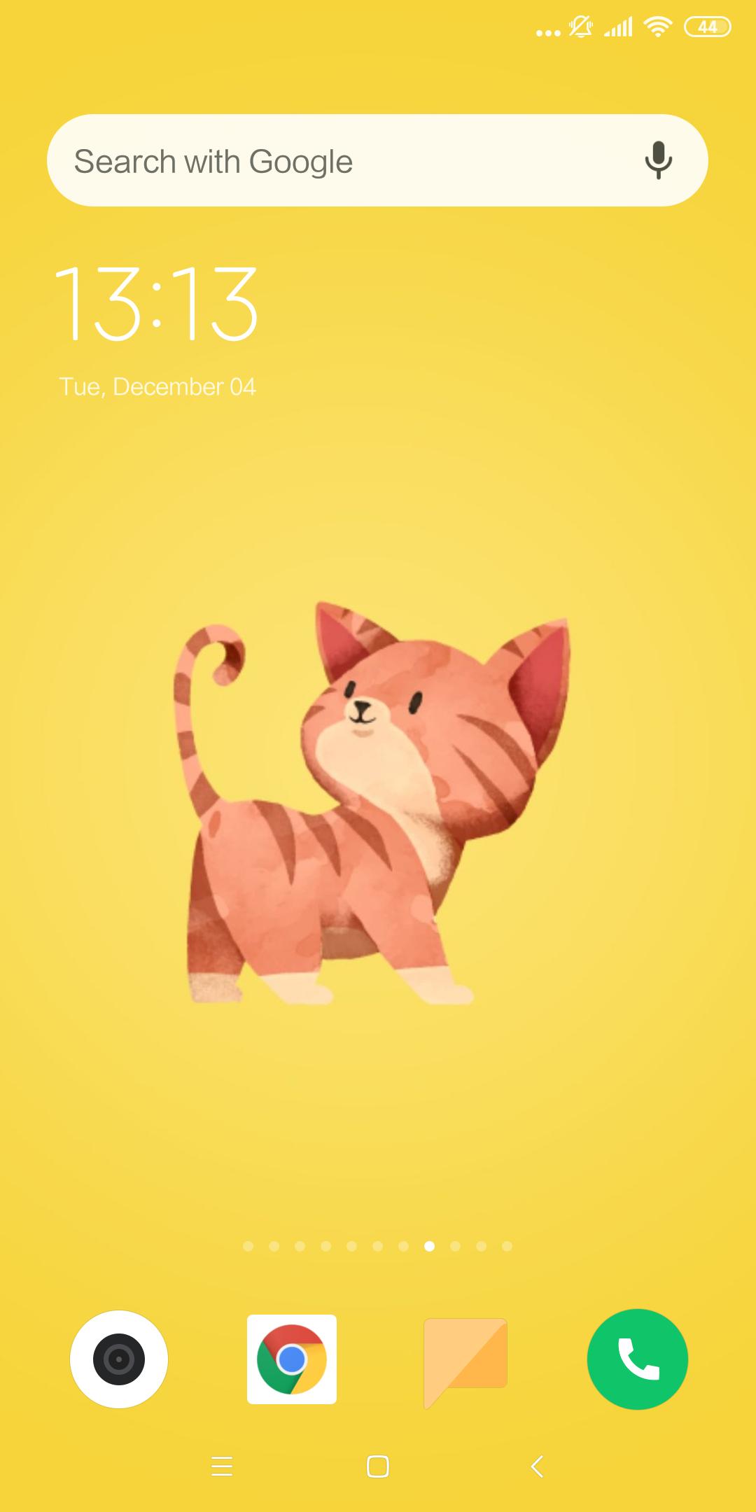 Gattino rosa sfondo giallo, 1080x2160 Full HD Verticale, Smartphone