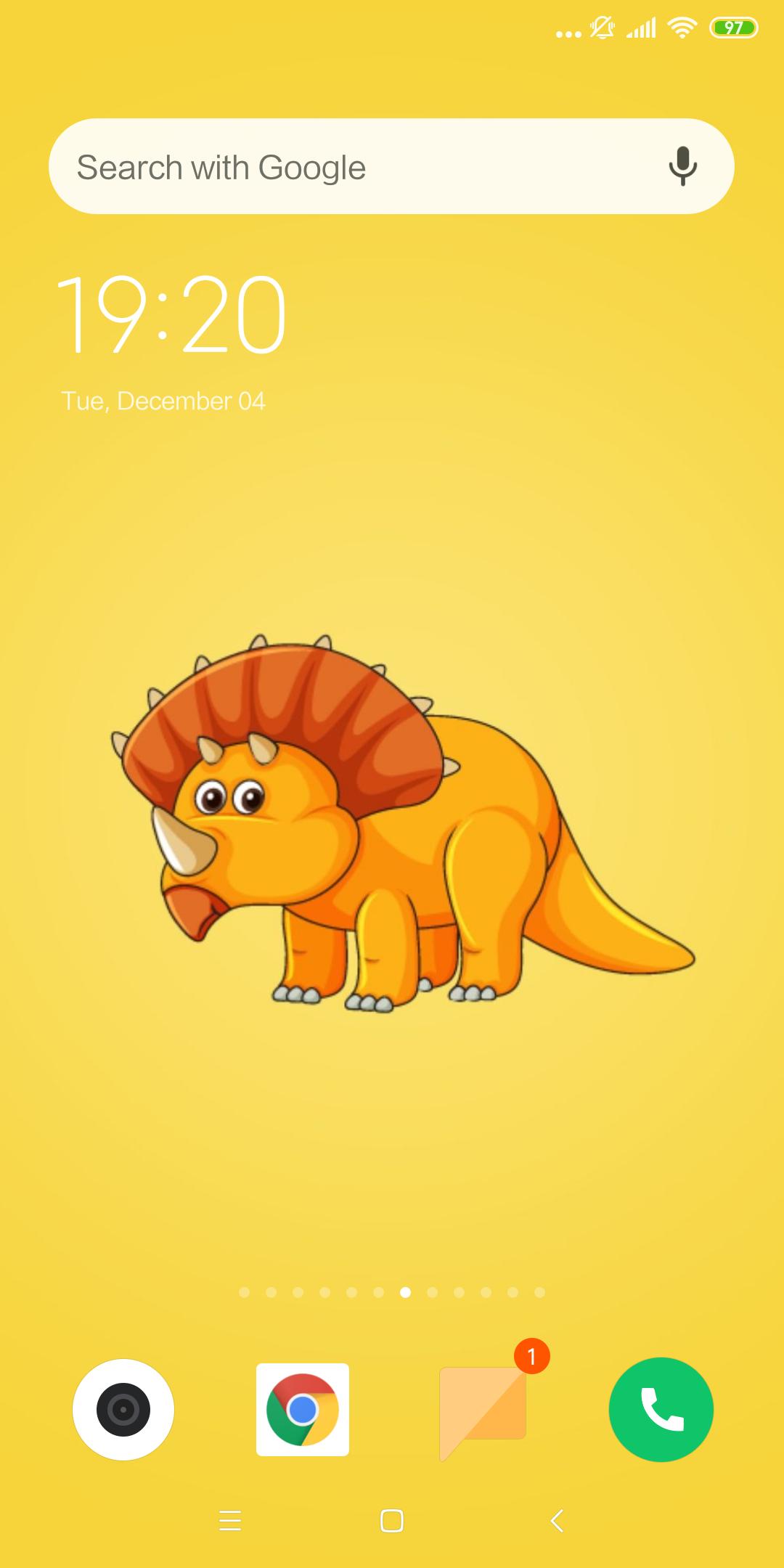 Dinosauro triceratopo cartone giallo, 1080x2160 Full HD Verticale, Smartphone