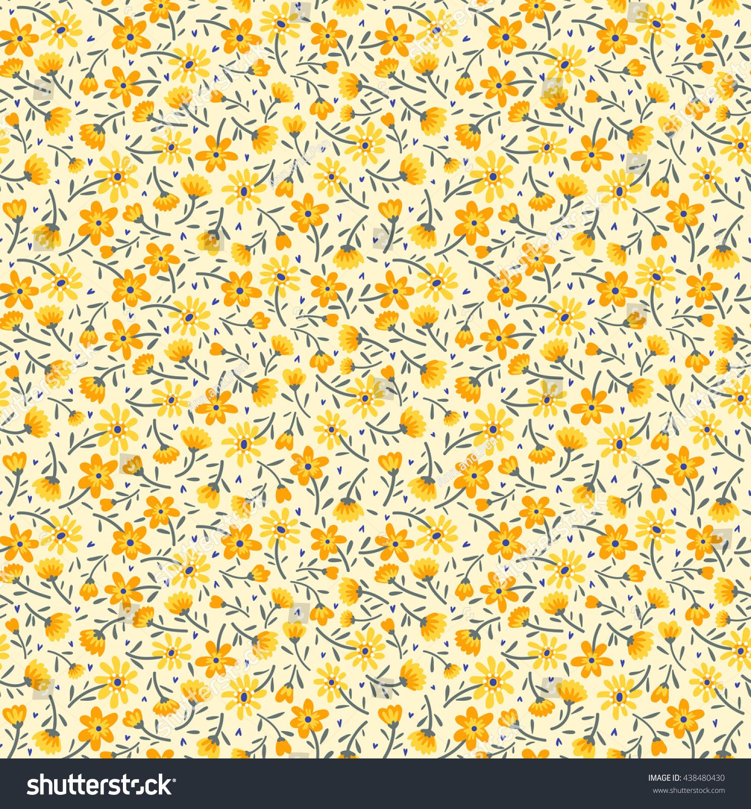 Pattern floreale piccoli fiori gialli, 1485x1600 Verticale, Mobile