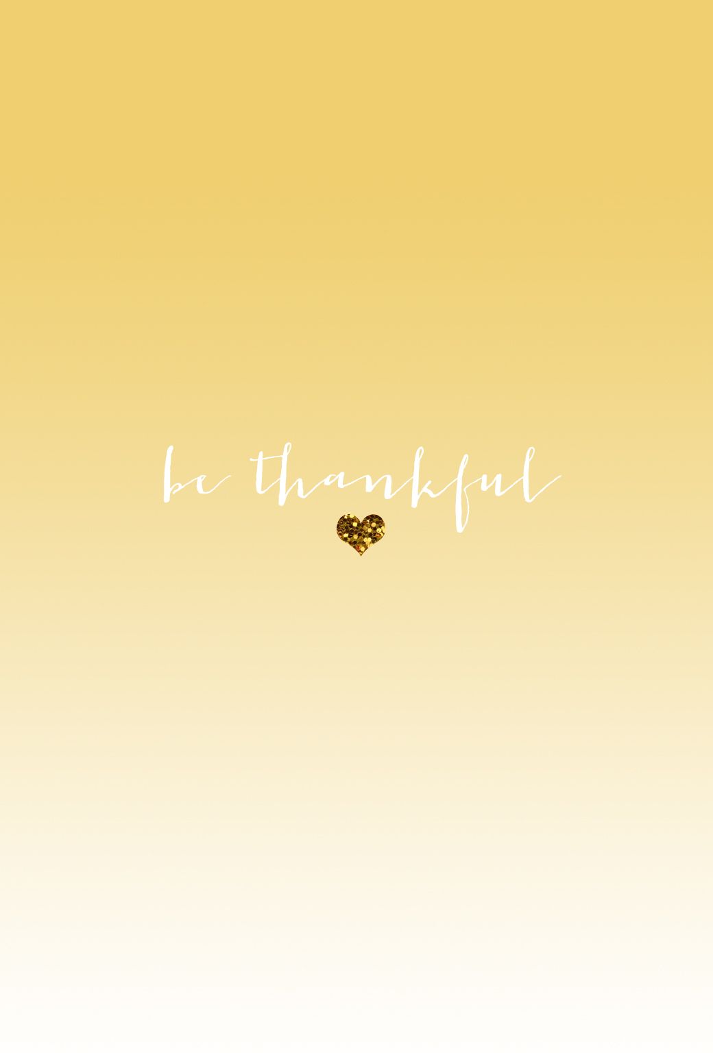 Scritta 'be thankful' con cuore dorato, 1040x1536 Verticale, Mobile
