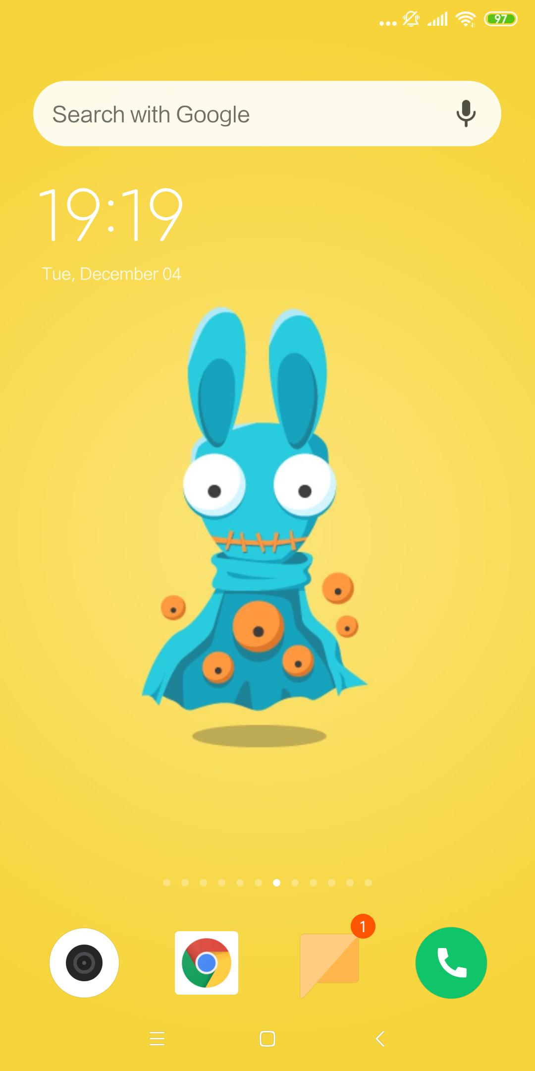 Coniglio blu cartone giallo, 1080x2160 Verticale, POCO