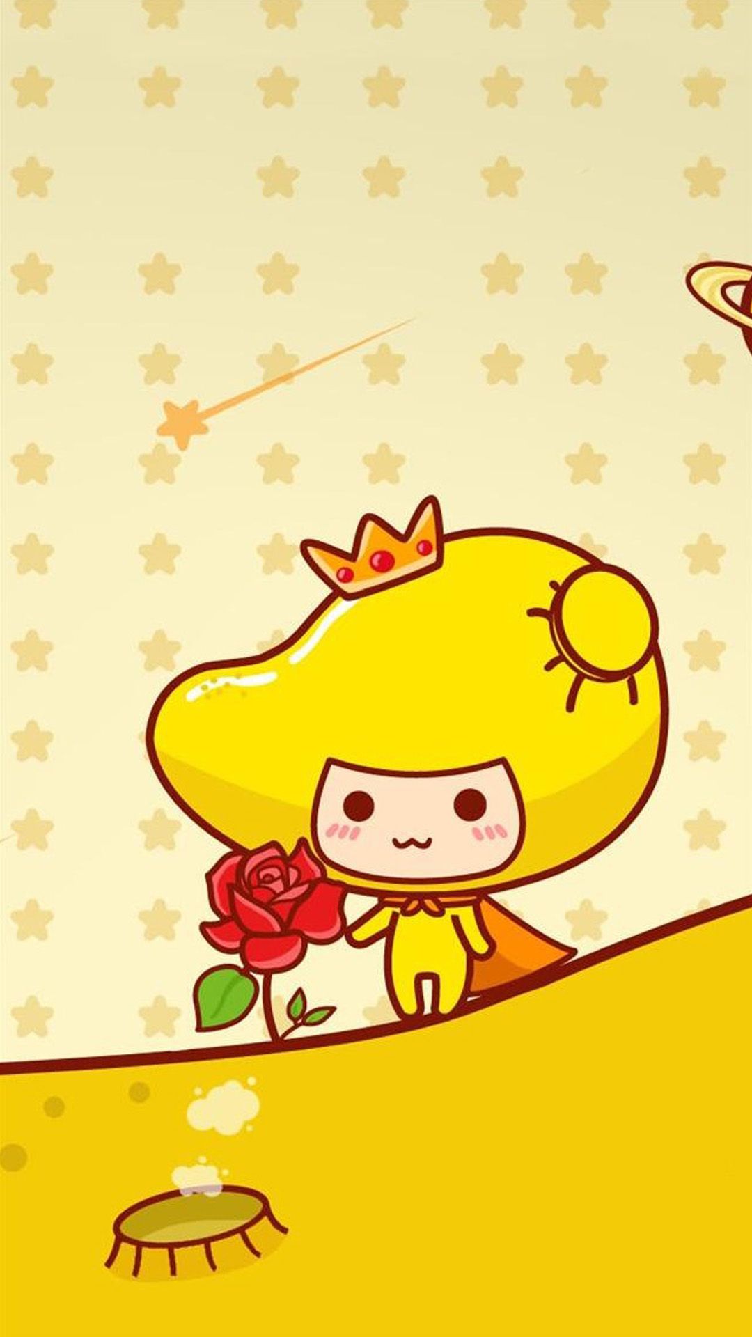 Piccolo principe cartone giallo, 1080x1920 Full HD Verticale, Smartphone