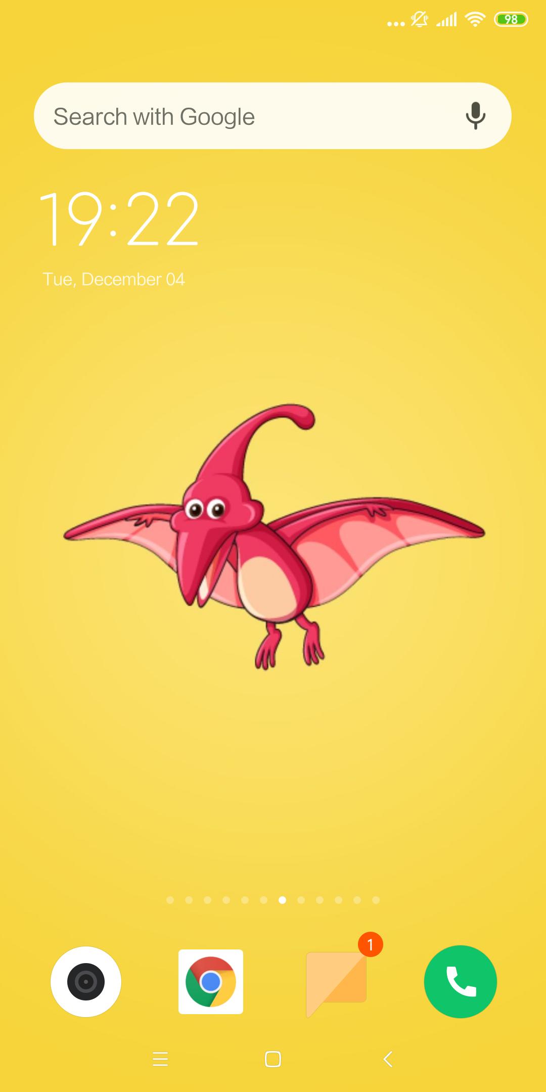 Pterodattilo cartone giallo, 1080x2160 Full HD Verticale, Smartphone