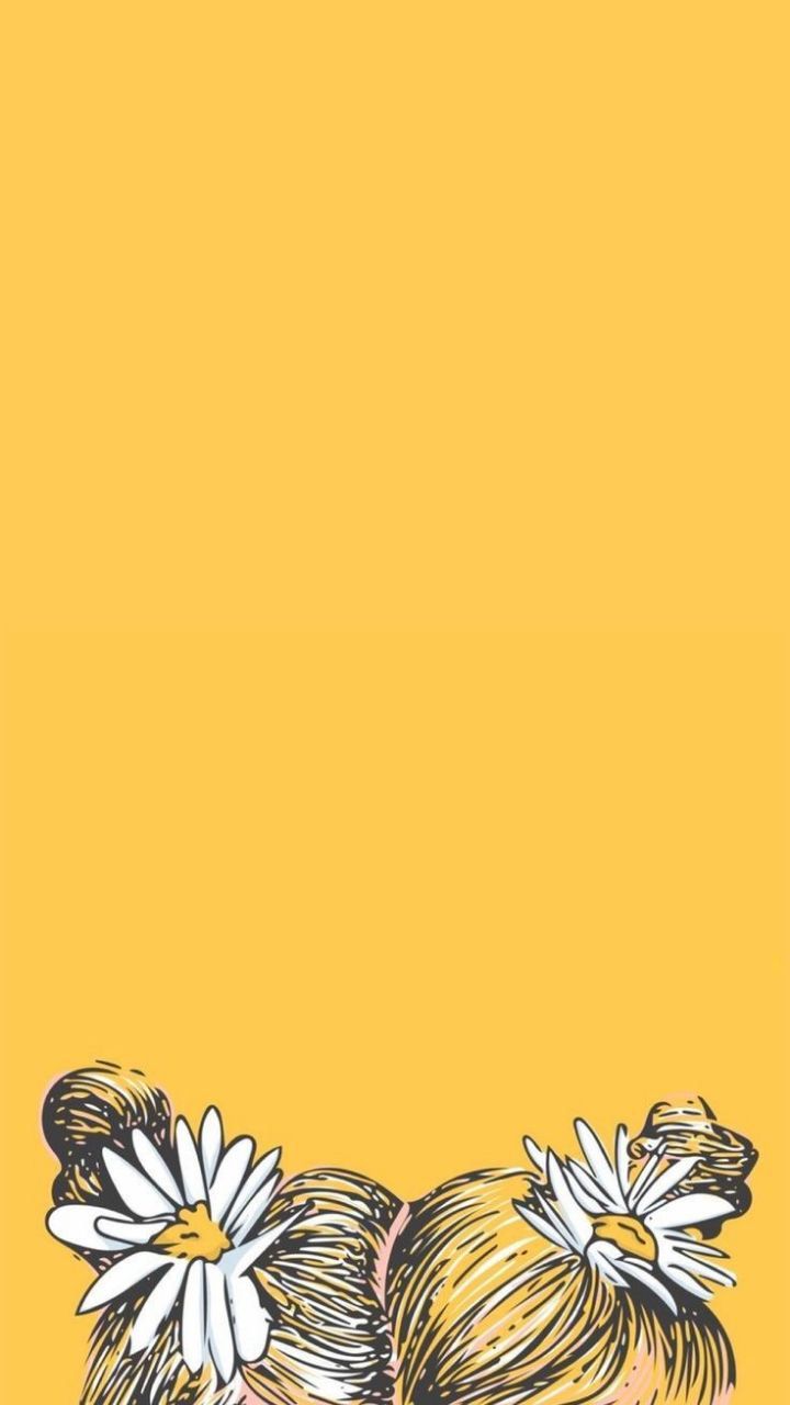 Bambina codini fiori giallo, 720x1280 Full HD Verticale, Smartphone