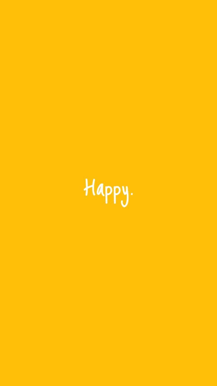 Scritta Happy sfondo giallo, 750x1330 Full HD Verticale, Smartphone
