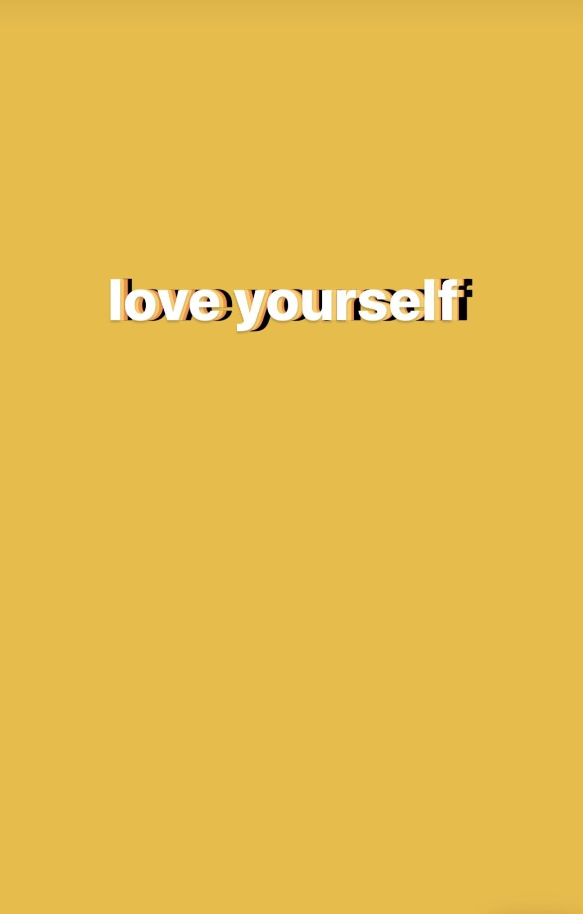 scritta love yourself gialla, 1172x1837 Verticale, Telefono