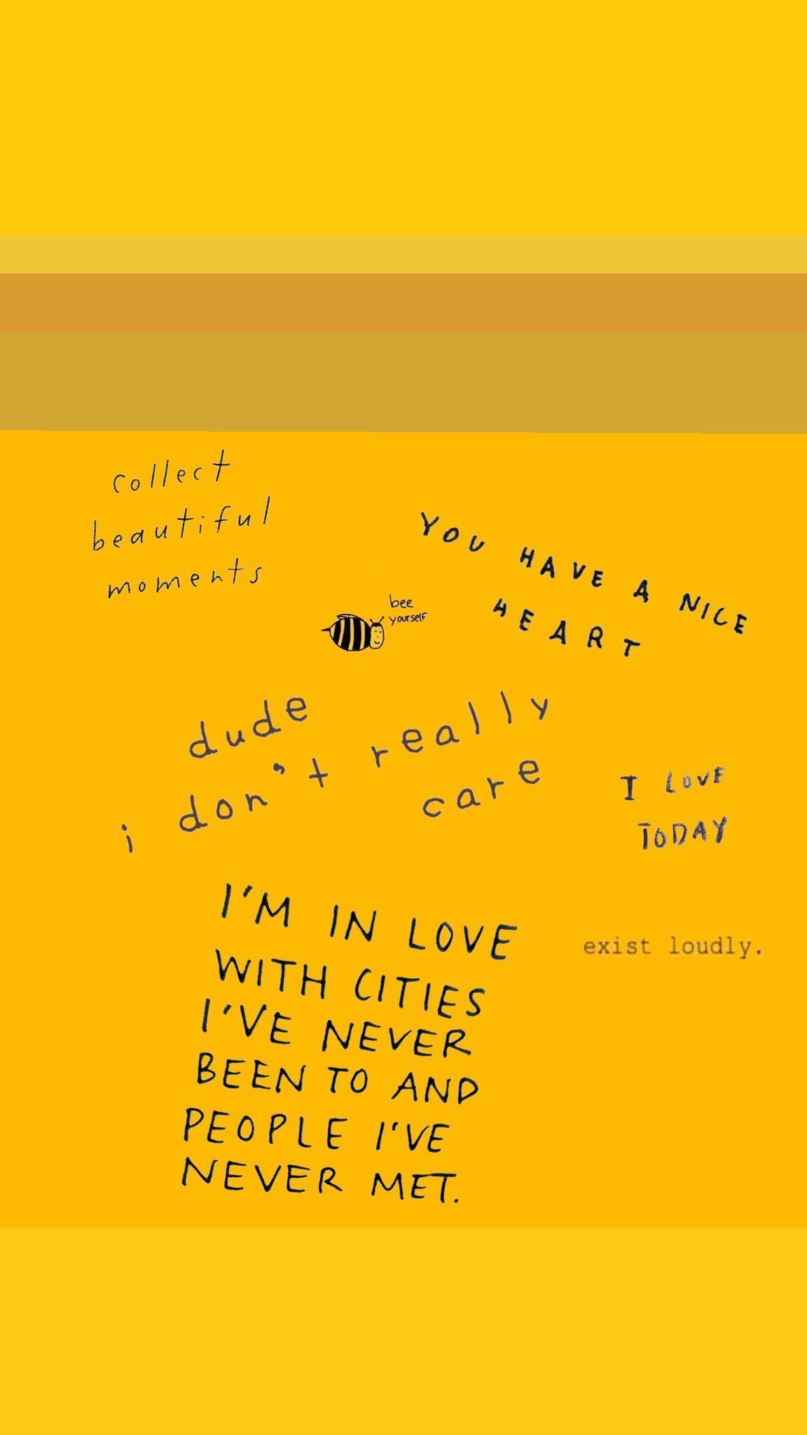 Frasi scritte a mano gialle, 1152x2048 Verticale, Telefono