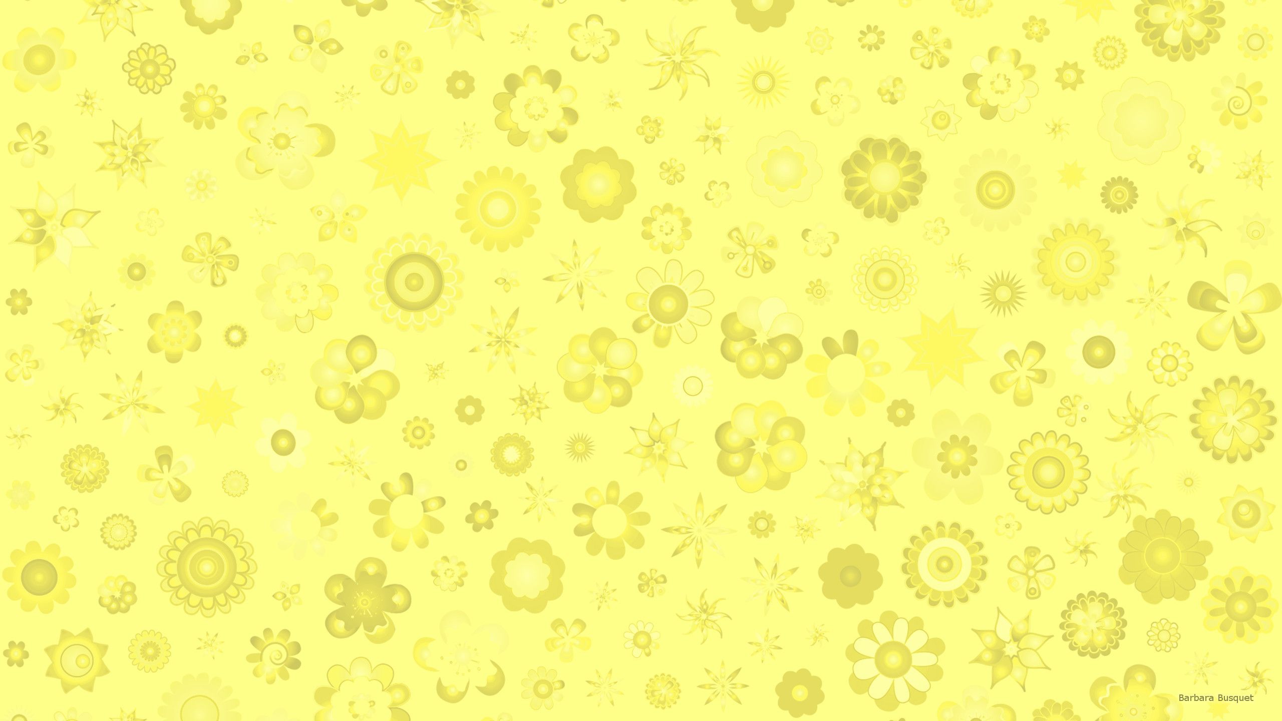 Pattern floreale giallo chiaro, 2560x1440 QHD, Laptop