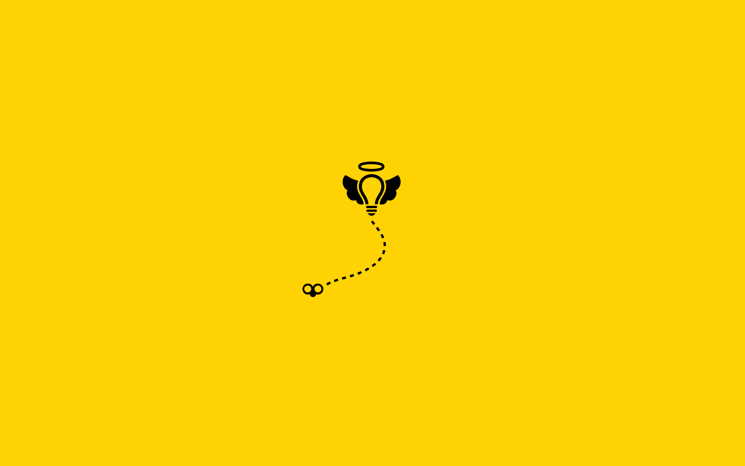 palloncino angelo minimalista giallo, 2560x1600 WQXGA, Desktop