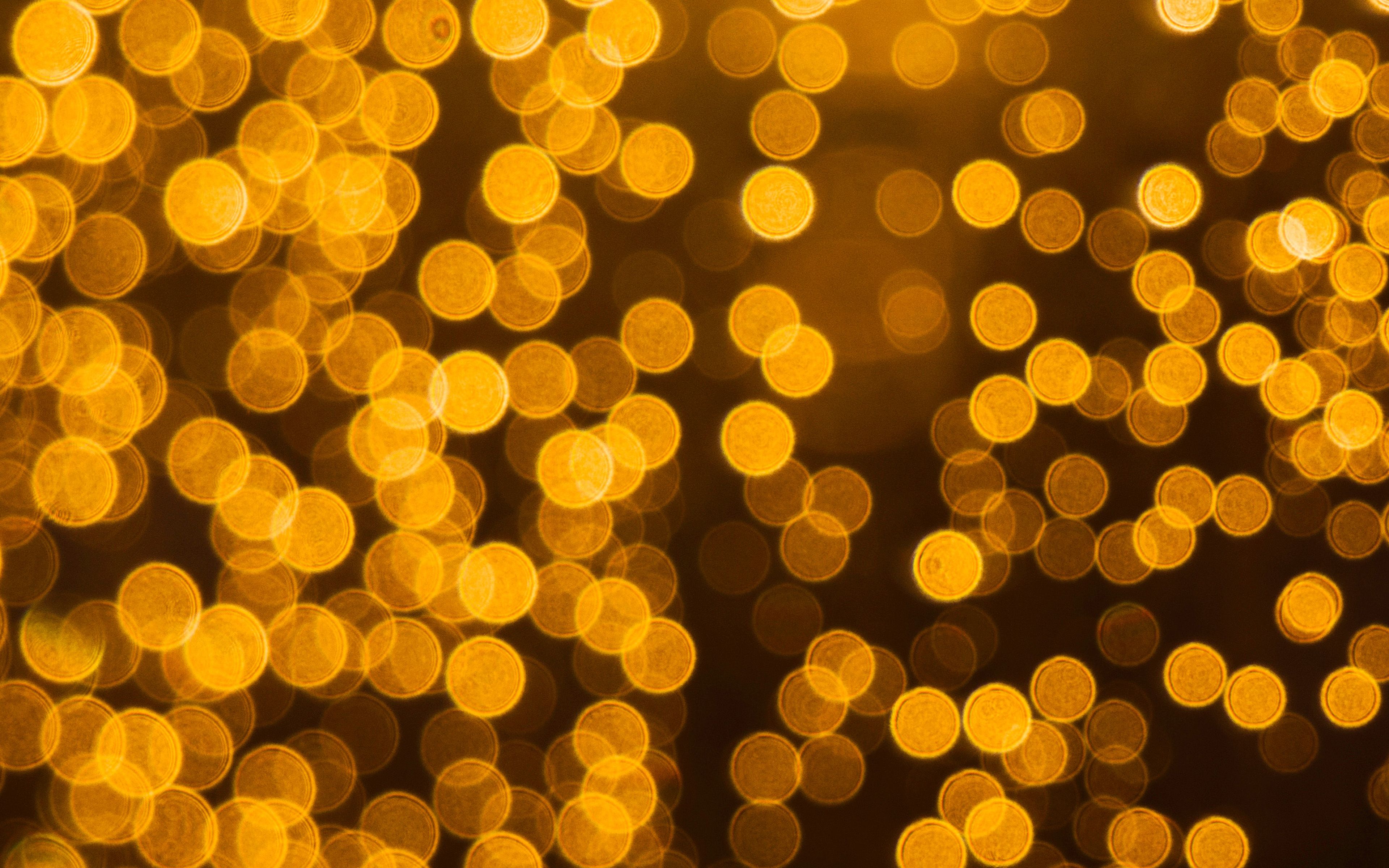Bokeh luci dorate notturne, 3840x2400 Ultra HD, 4K TV