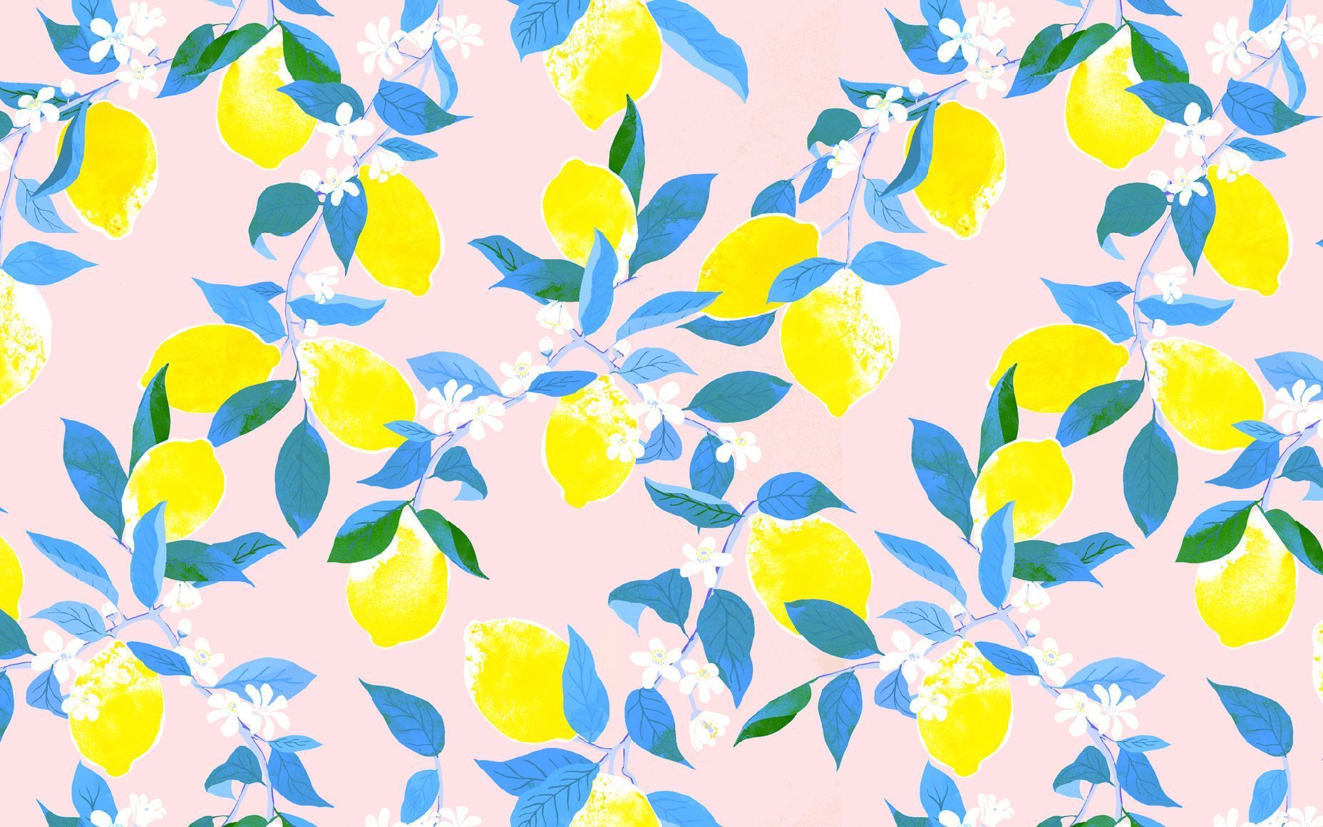 Limoni e foglie pattern estivo, 1856x1161 900p, PC Desktop