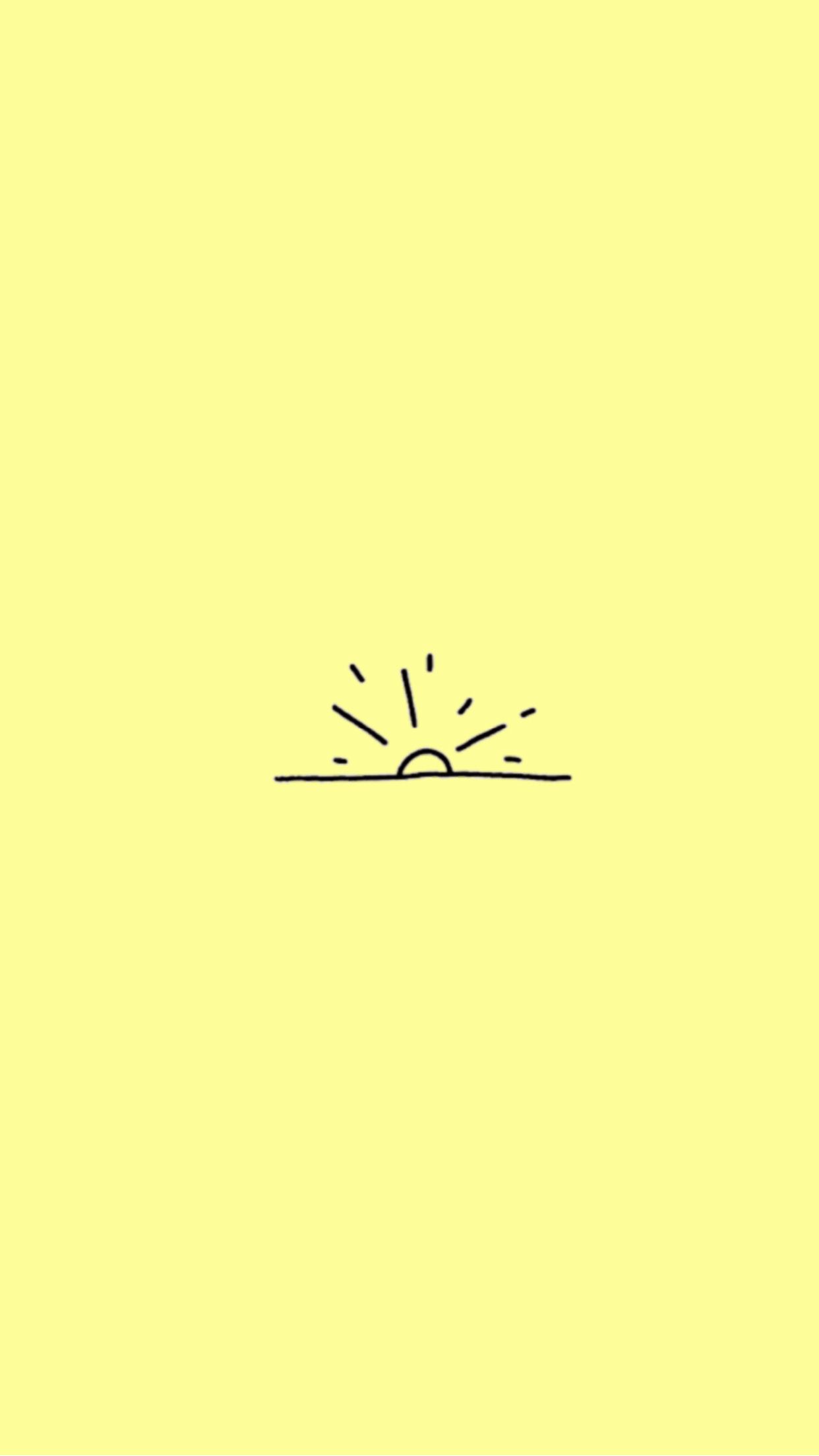 Sole minimalista sfondo giallo, 1242x2207 Full HD Verticale, Smartphone