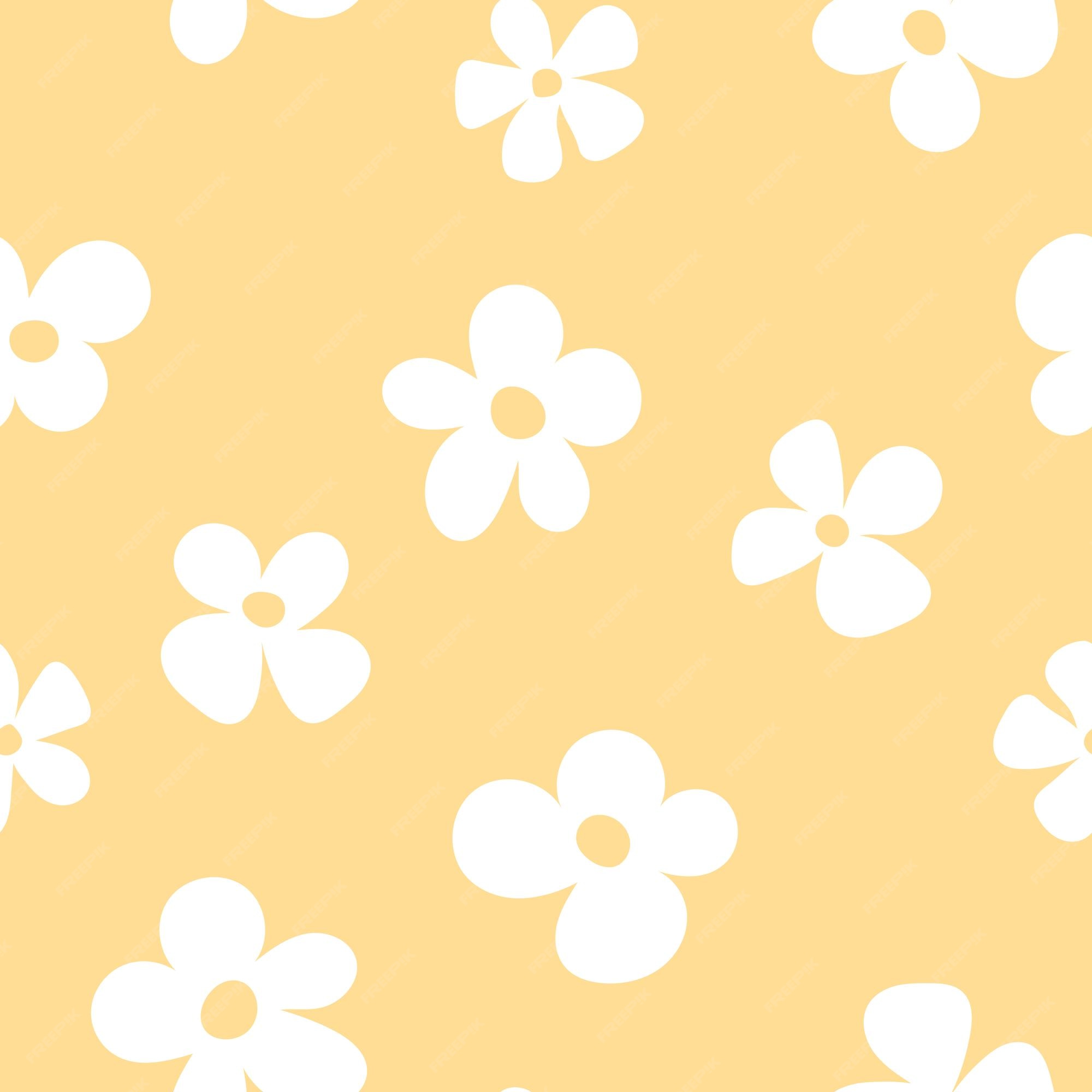 Fiori bianchi sfondo giallo, 2000x2000 Hi-Res, Desktop