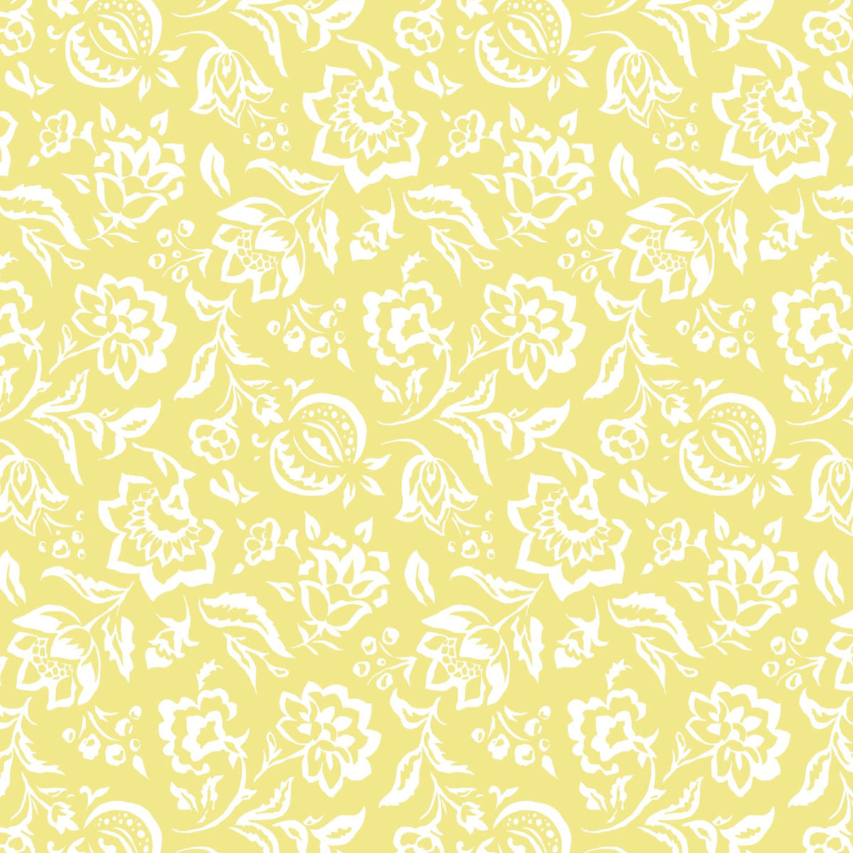 Motivo floreale bianco giallo pastello, 1200x1200 HD, Desktop
