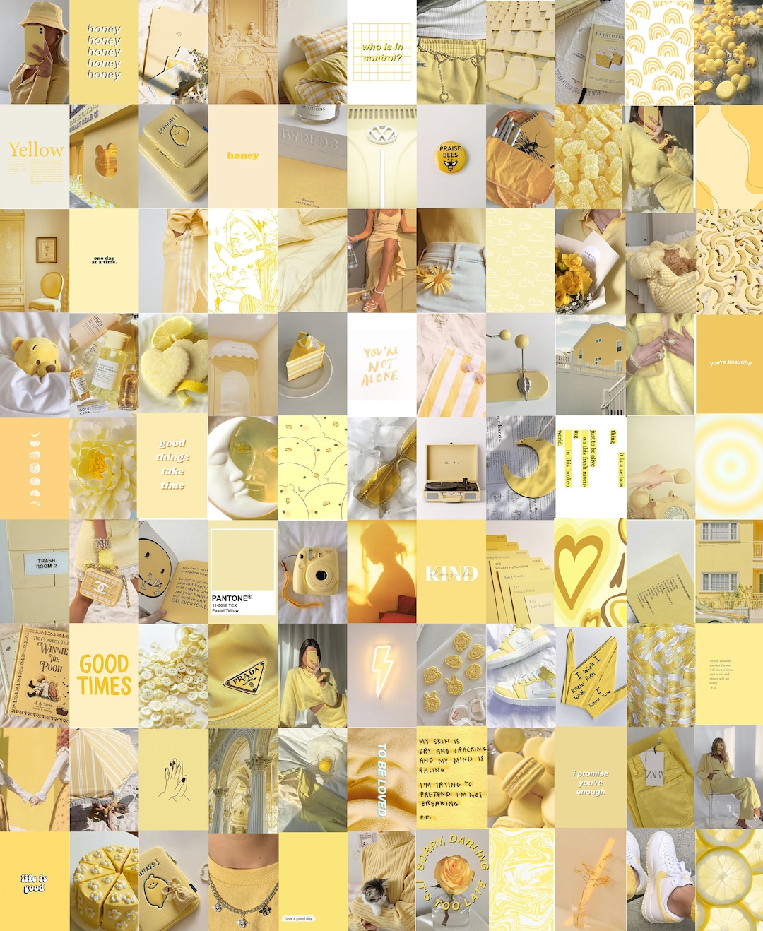 Collage estetico giallo pastello, 1080x1318 Verticale, Telefono
