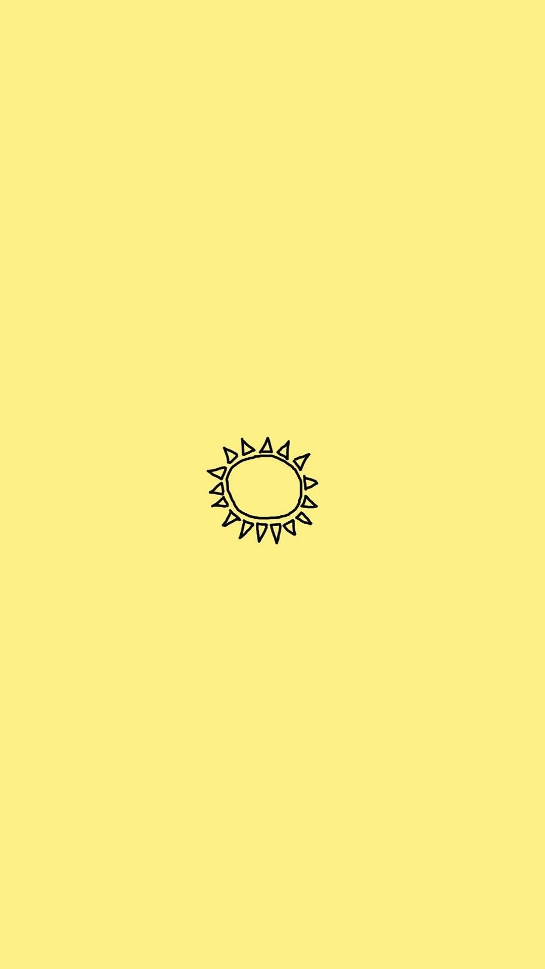 Sole disegnato sfondo giallo, 1080x1920 Verticale, Telefono