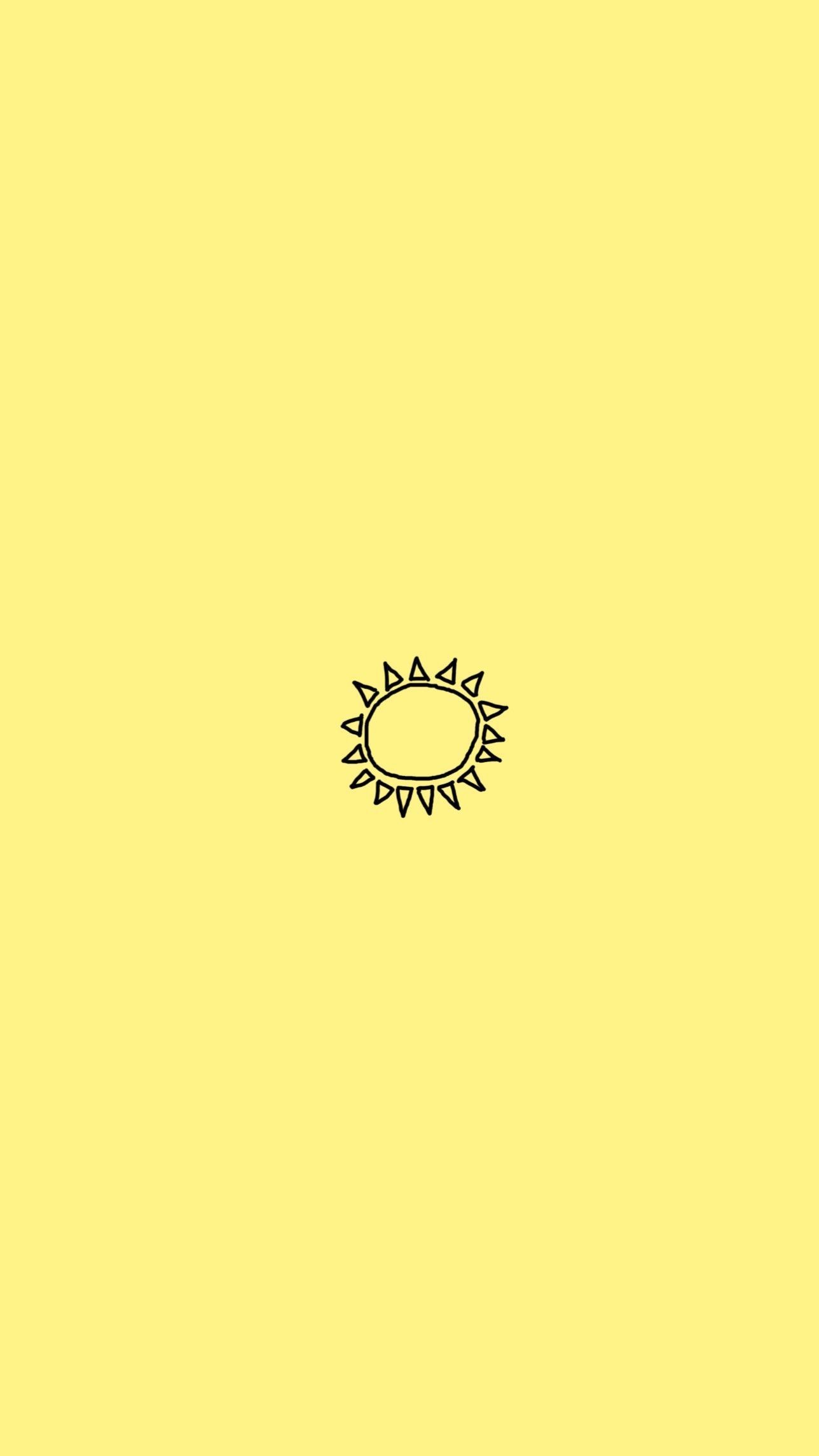 Sole disegnato sfondo giallo, 1288x2289 Verticale, Mobile