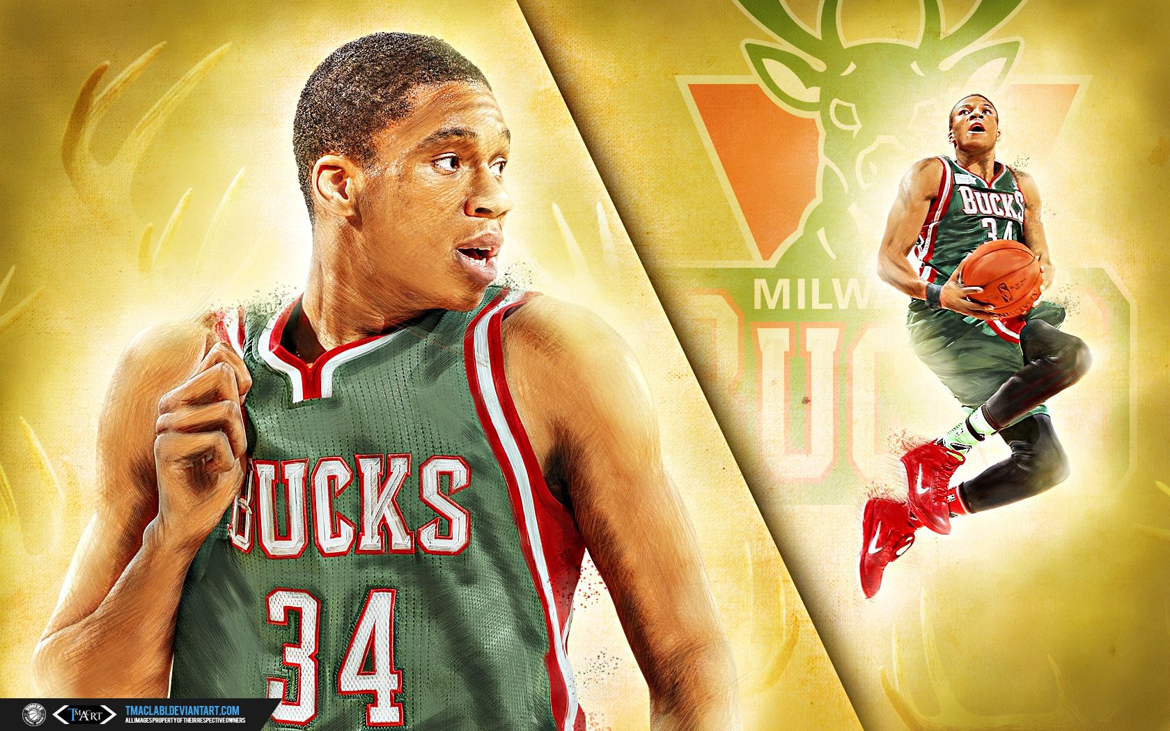 Giannis Antetokounmpo Milwaukee Bucks, 1680x1050 HD Ready, Desktop