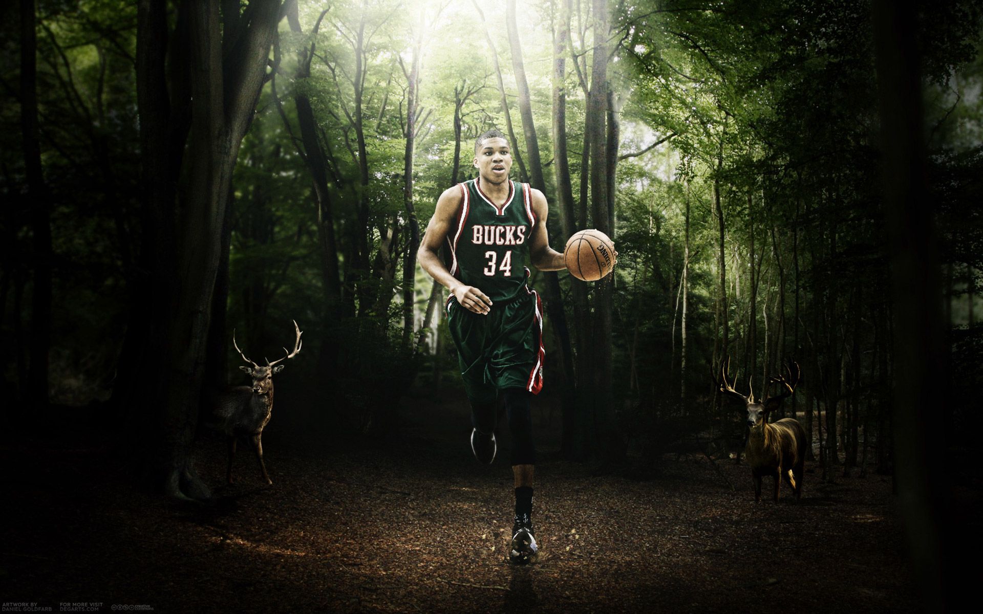 Giannis Antetokounmpo nella foresta, 1920x1200 Full HD+, Laptop