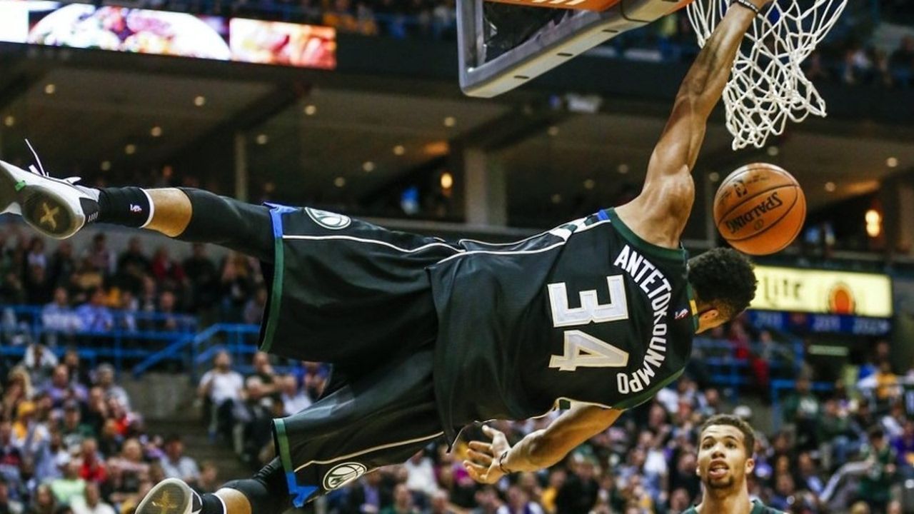 Giannis Antetokounmpo Bucks basket, 1920x1080 Full HD 1080p, Desktop