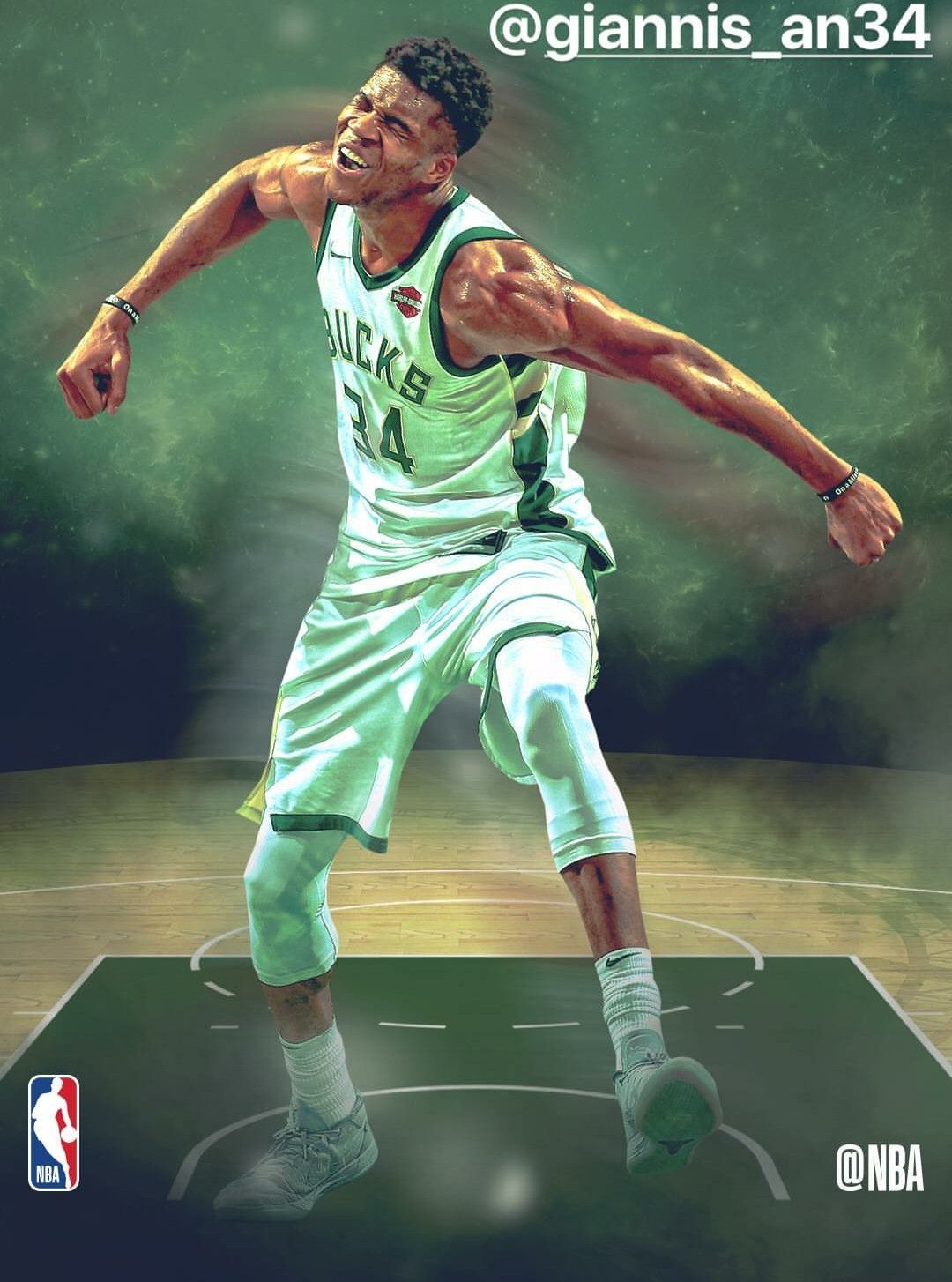 Giannis Antetokounmpo Bucks illustrazione, 1080x1454 Full HD Verticale, Smartphone