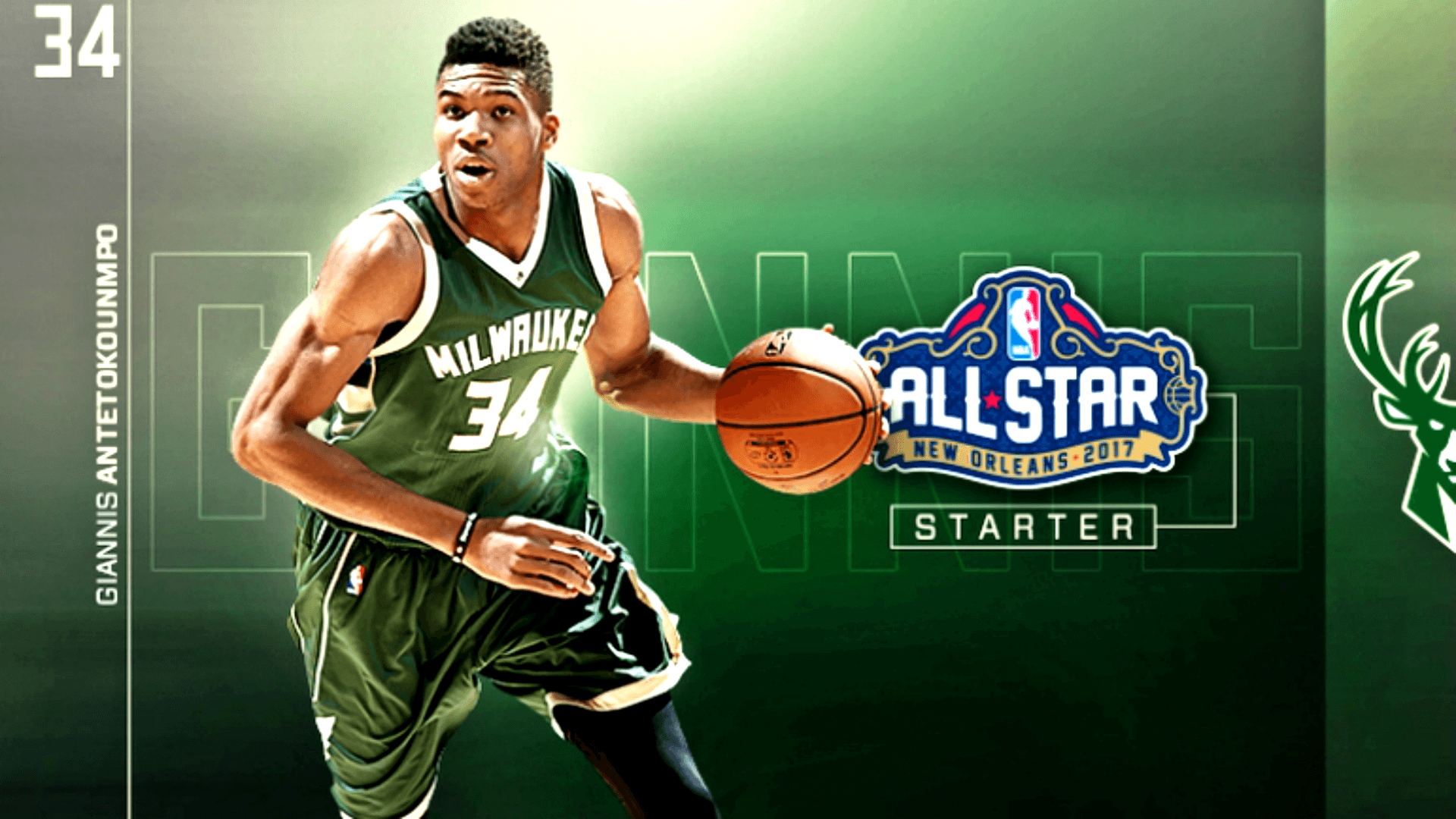 Giannis Antetokounmpo NBA All-Star, Milwaukee Bucks, 1920x1080 Full HD, Desktop