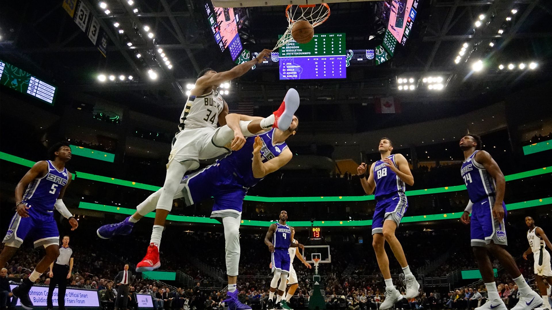 Giannis Antetokounmpo schiacciata basket, 1920x1080 Full HD, Desktop