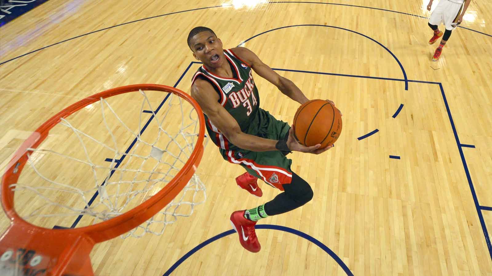 Giannis Antetokounmpo schiacciata Bucks, 1600x900 900p, Laptop