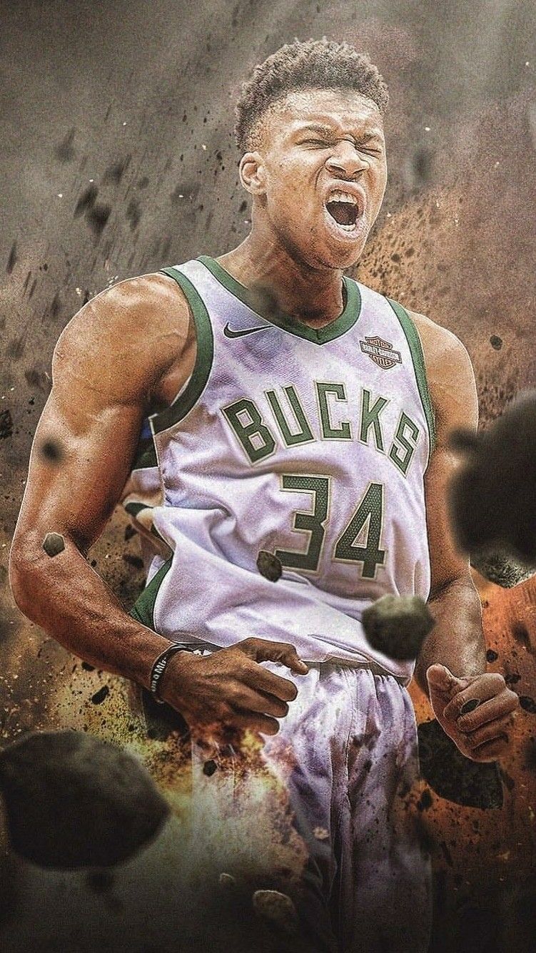 Giannis Antetokounmpo Bucks basket, 751x1336 Full HD Verticale, Realme