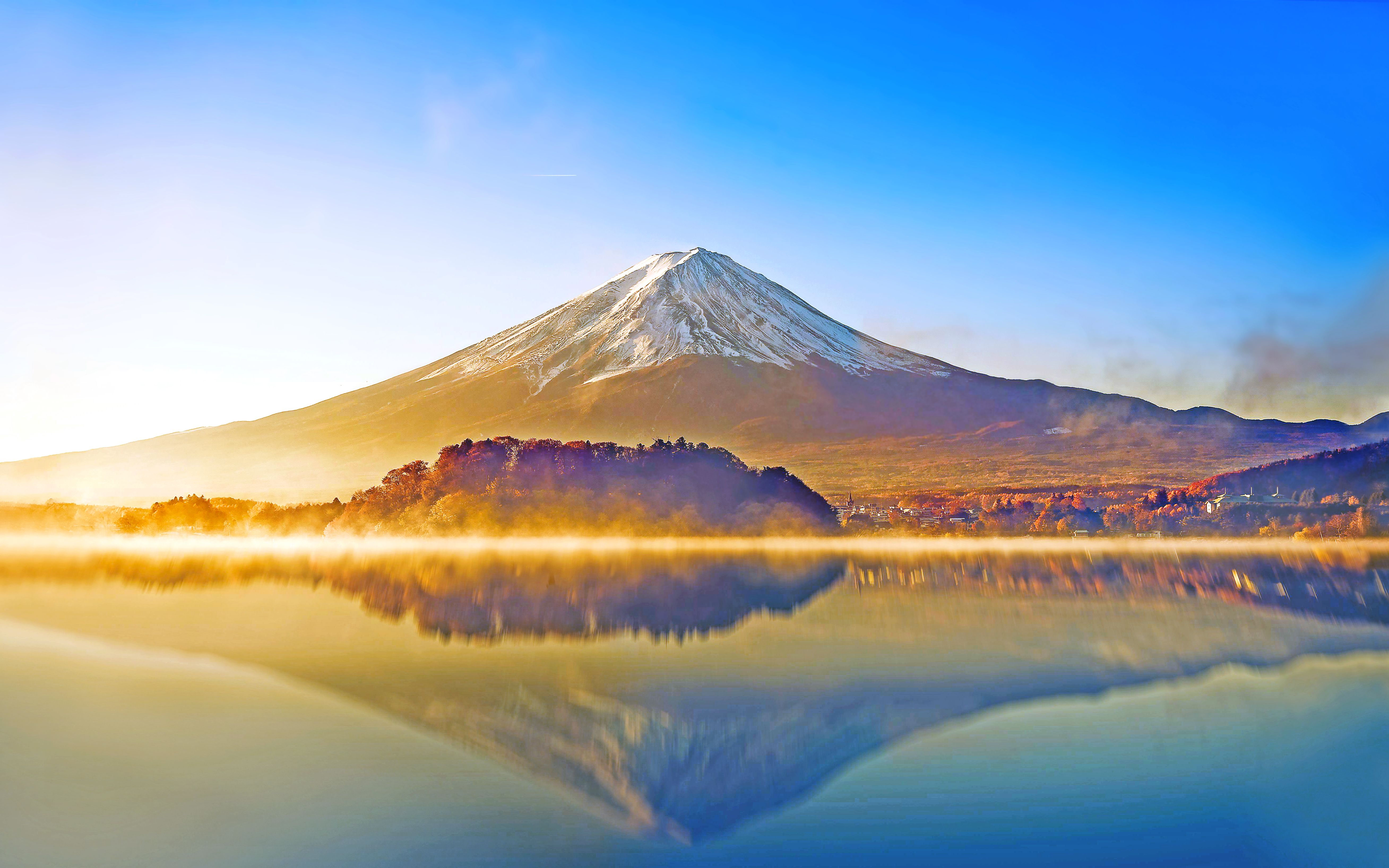 Monte Fuji riflesso nel lago, vulcano, 5234x3272 4K, Desktop 4K