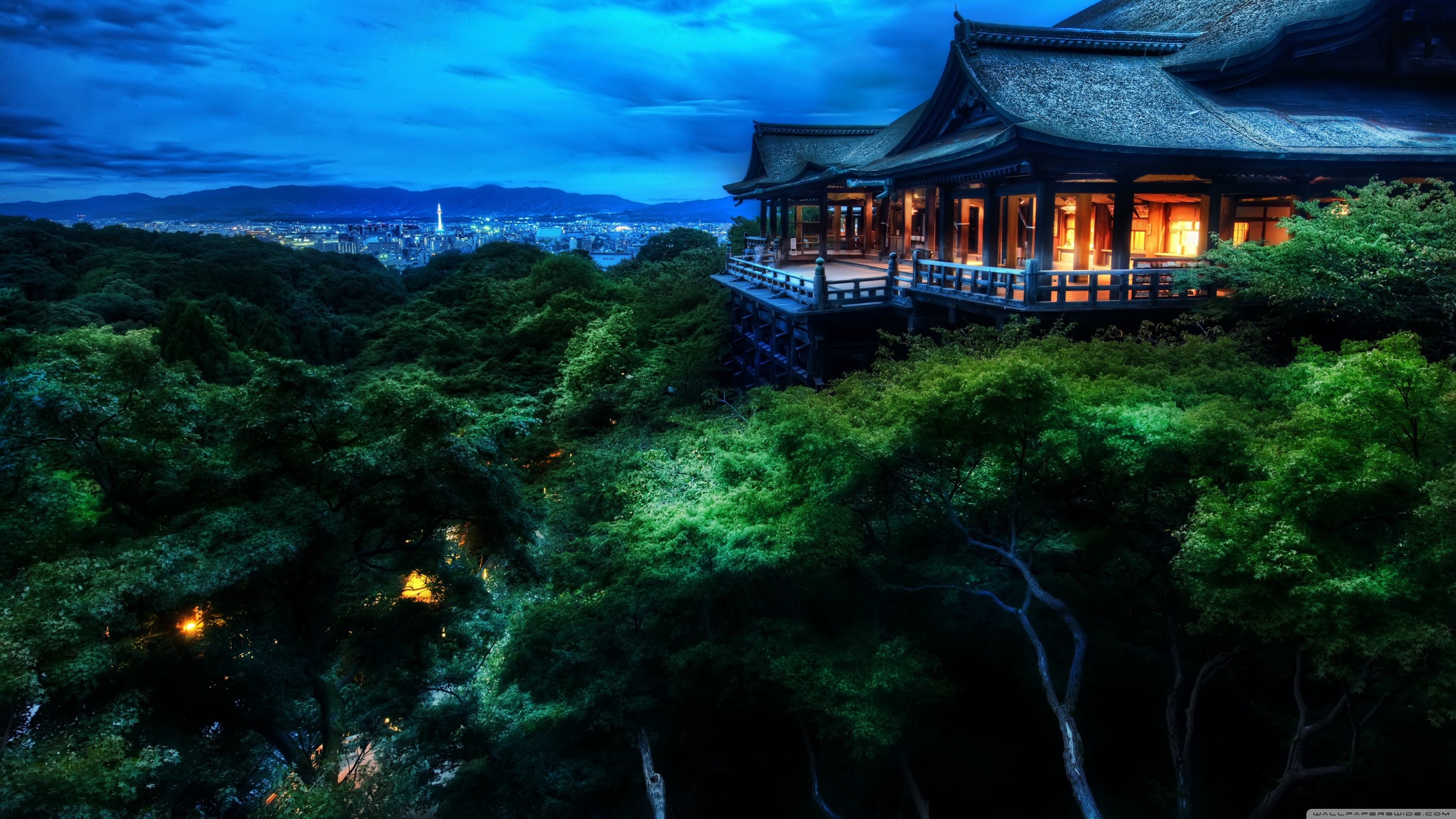 Tempio Kiyomizu-dera notte, 3840x2160 4K, Desktop 4K