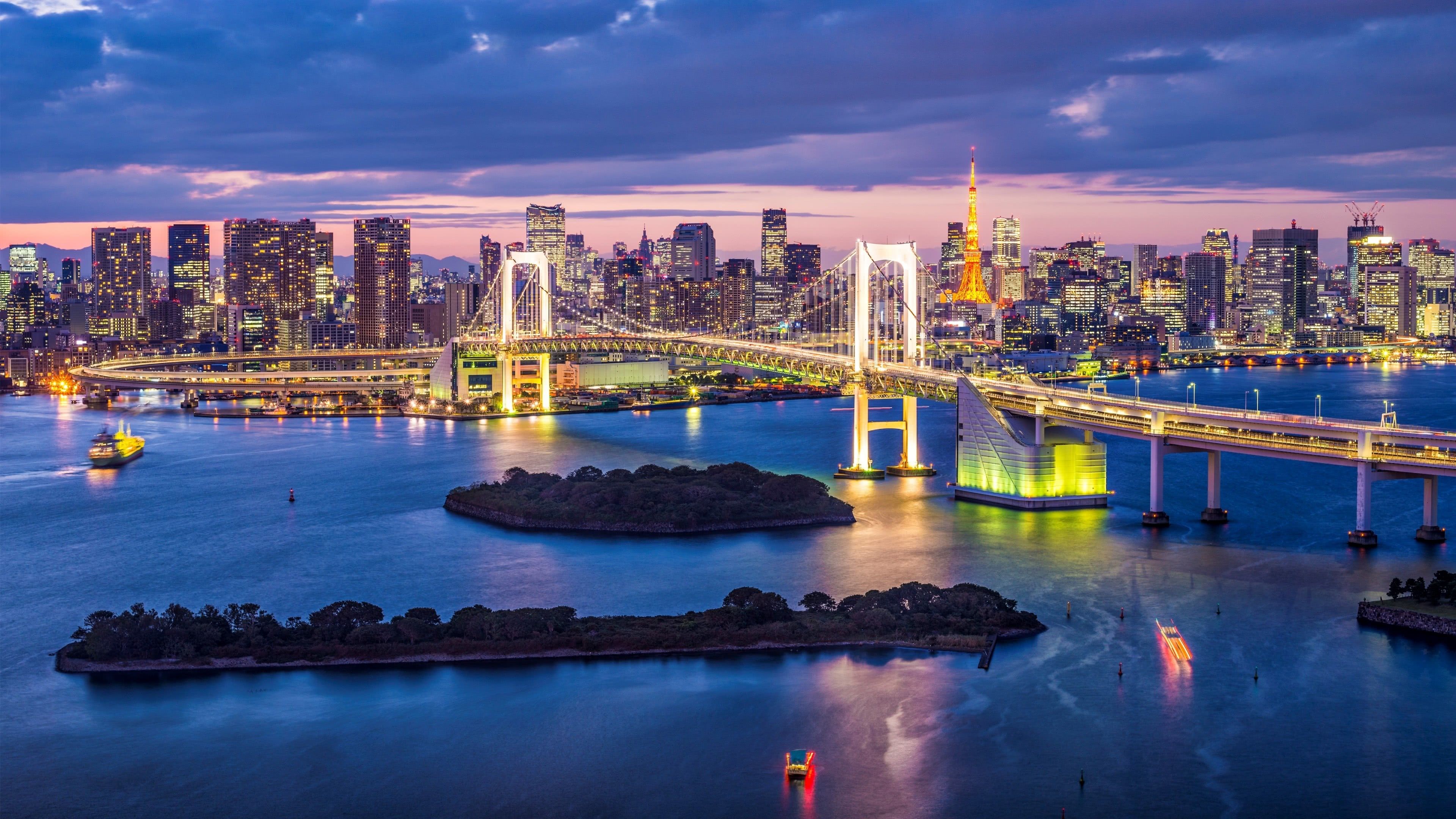 Rainbow Bridge, Tokyo, Giappone, 3840x2160 4K Ultra HD, Monitor 4K