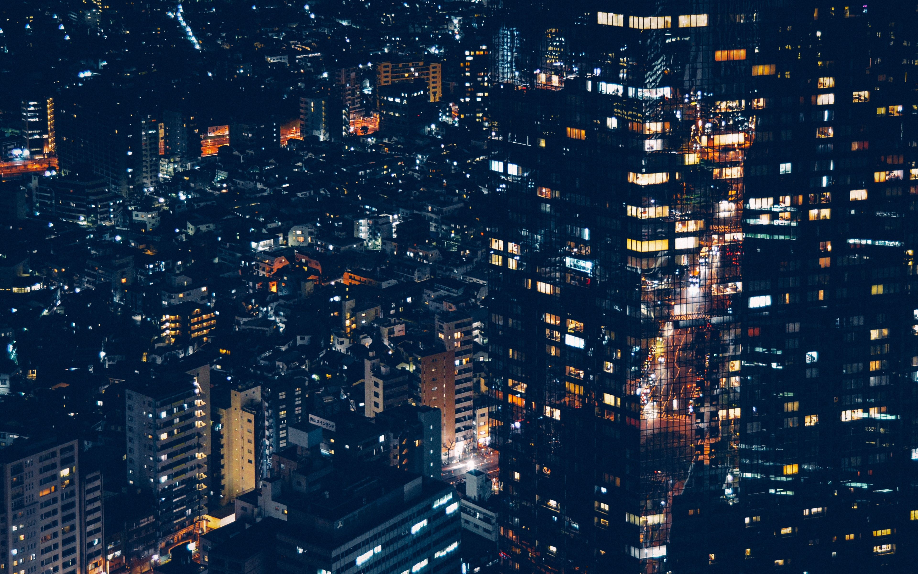 Città giapponese di notte, 3840x2400 4K Ultra HD, Monitor 4K