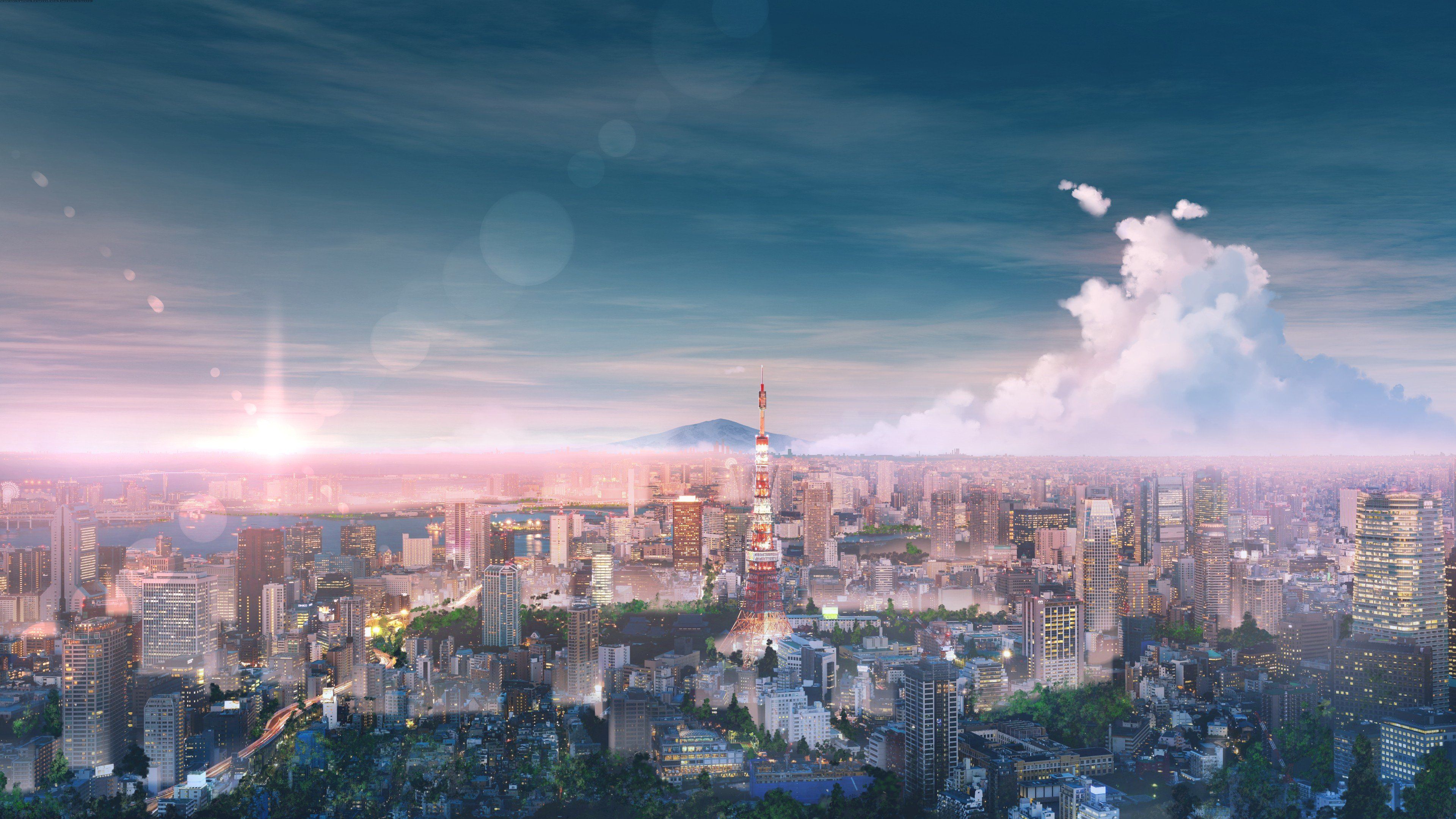 Skyline Tokyo con Monte Fuji, Giappone, 3840x2160 UHD, PC 4K