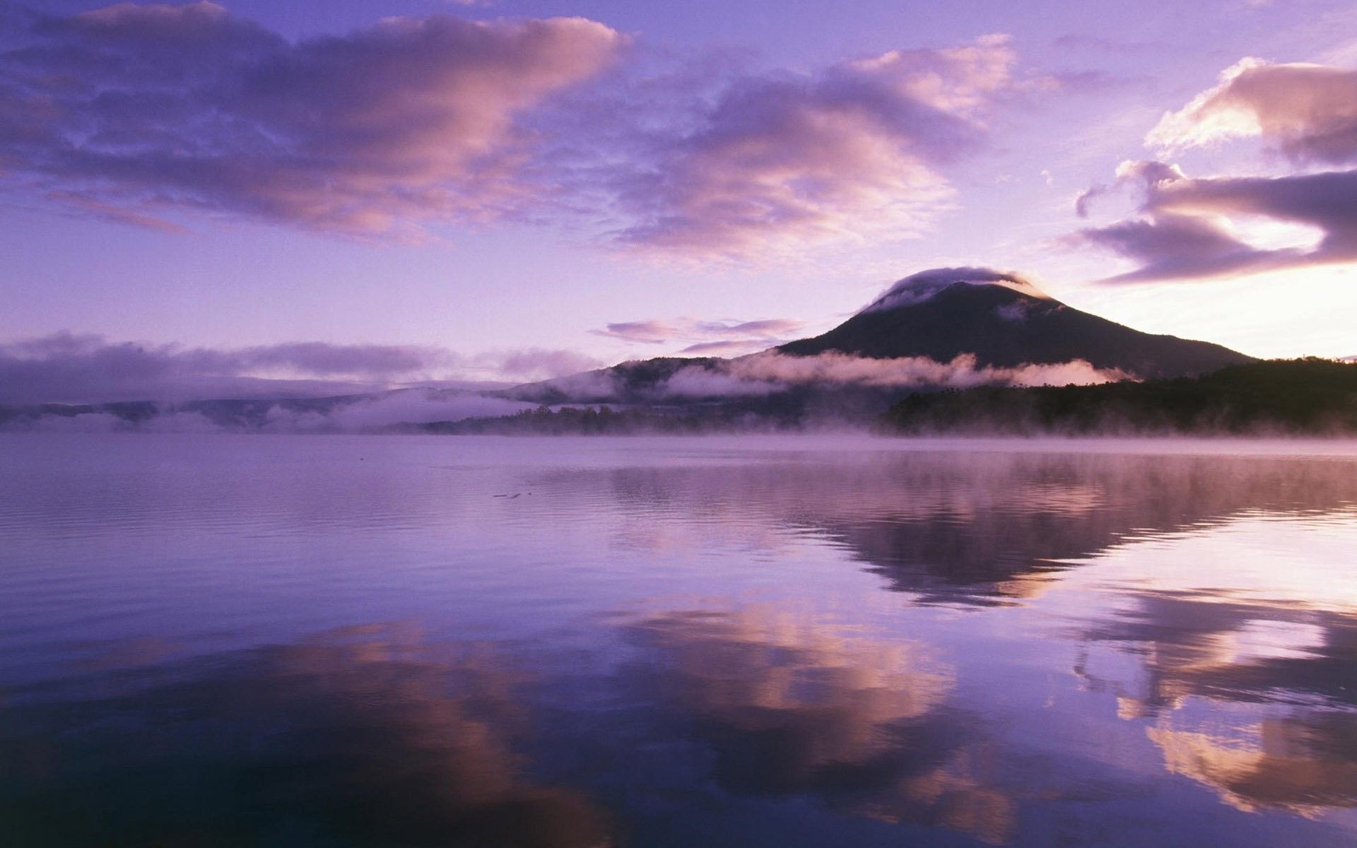 Lago Akan montagna nebbia, 1920x1200 Full HD+ WUXGA, Desktop