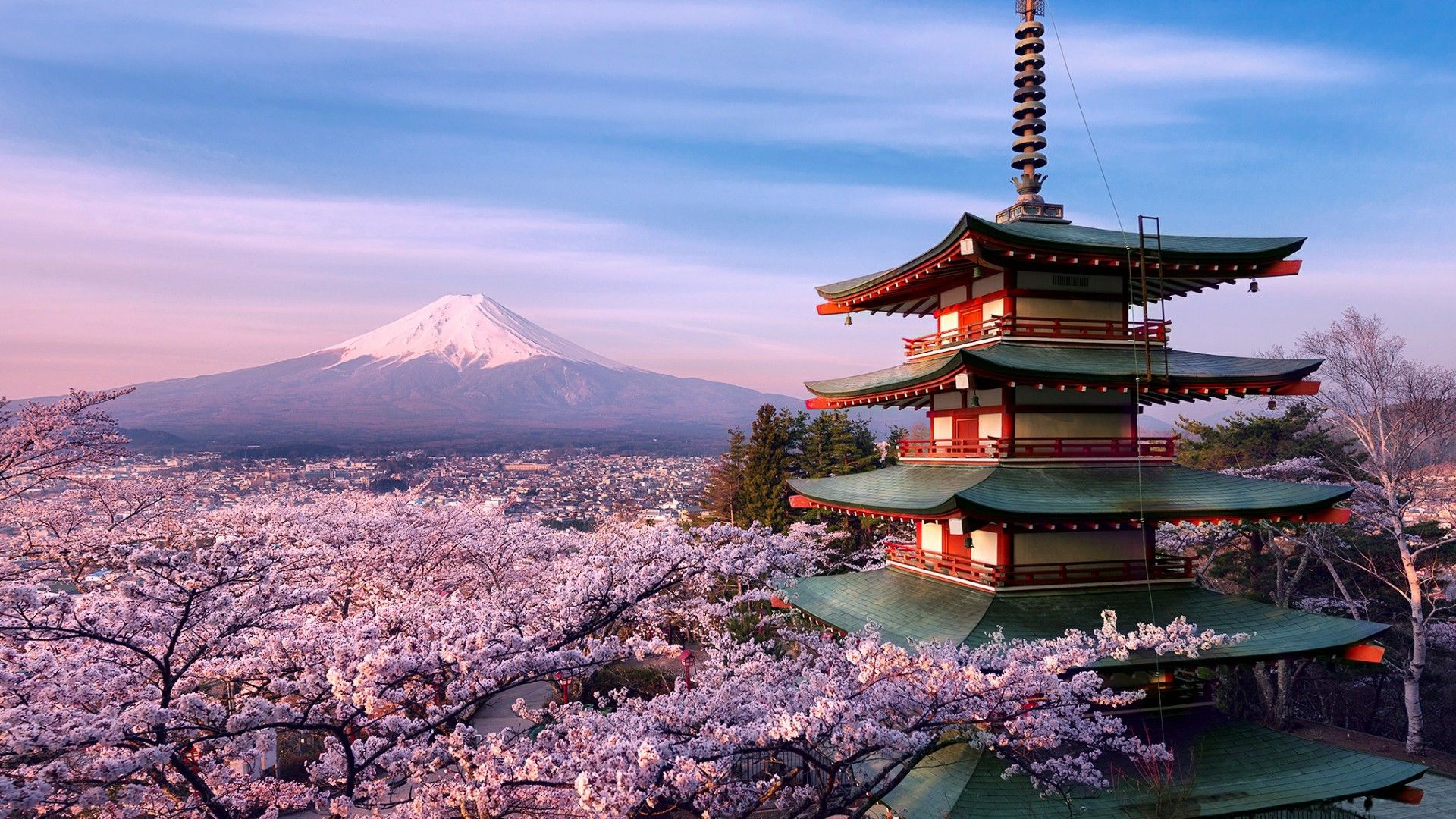 Pagoda Chureito e Monte Fuji, vulcano, 1920x1080 1080p, Desktop