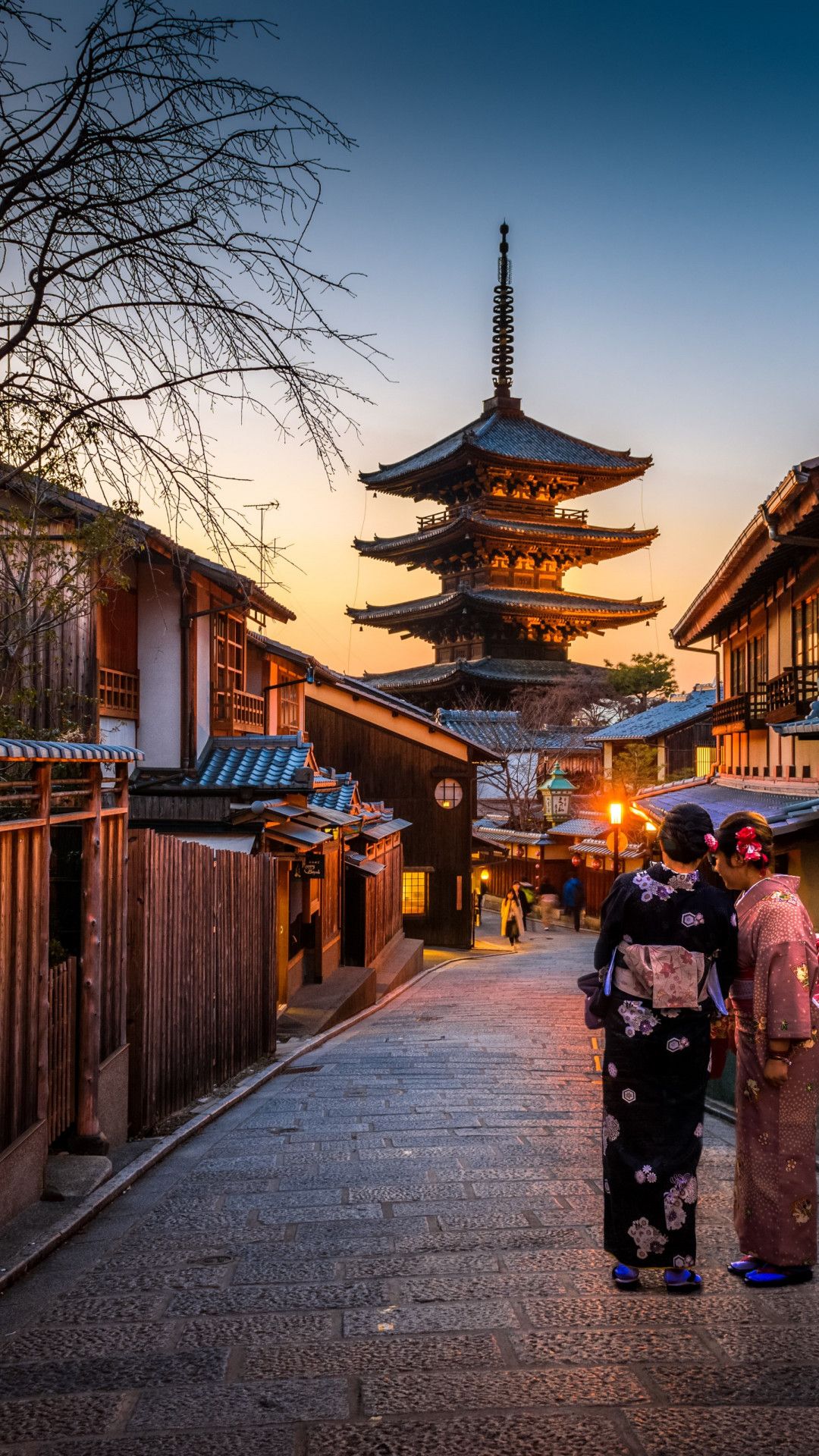 Pagoda Yasaka Kyoto tramonto, 1080x1920 Verticale, Samsung Galaxy