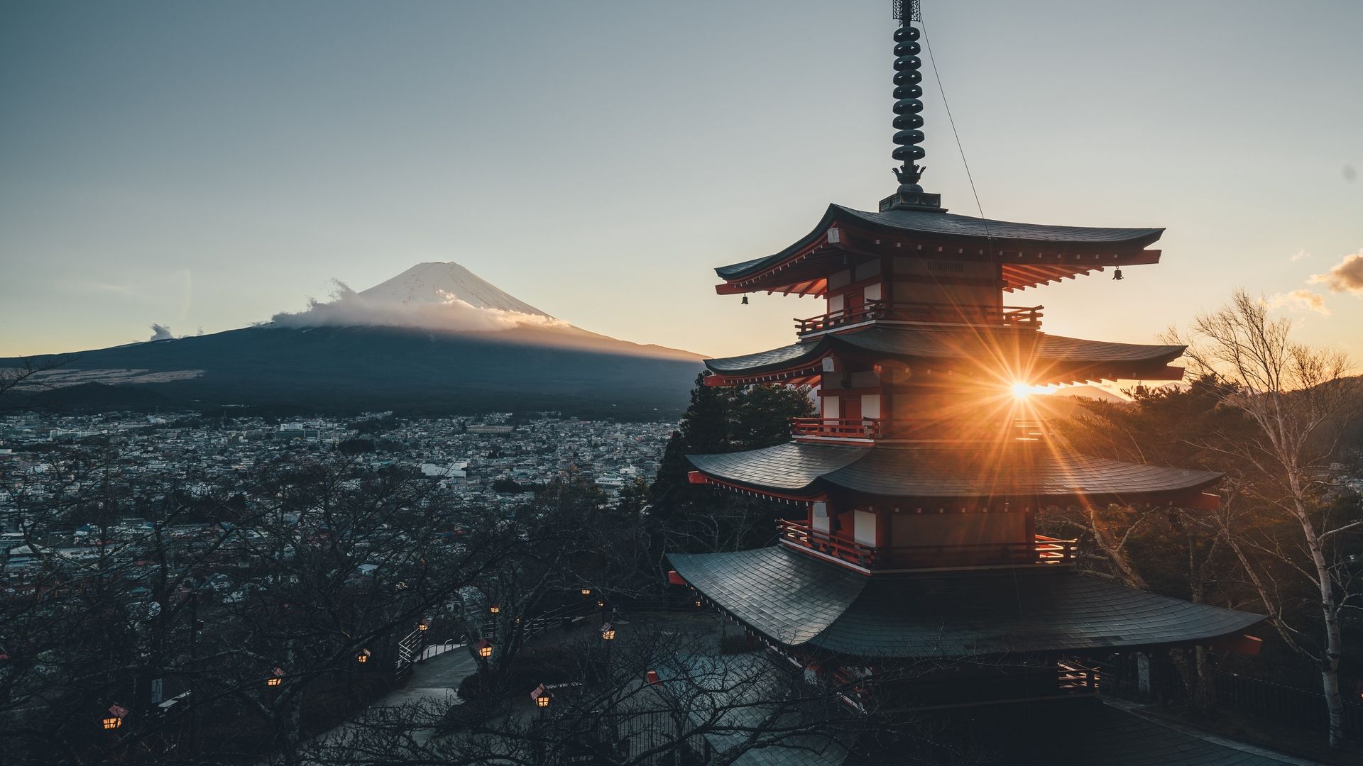 Pagoda Chureito e Monte Fuji, vulcano, 1920x1080 Full HD, Desktop