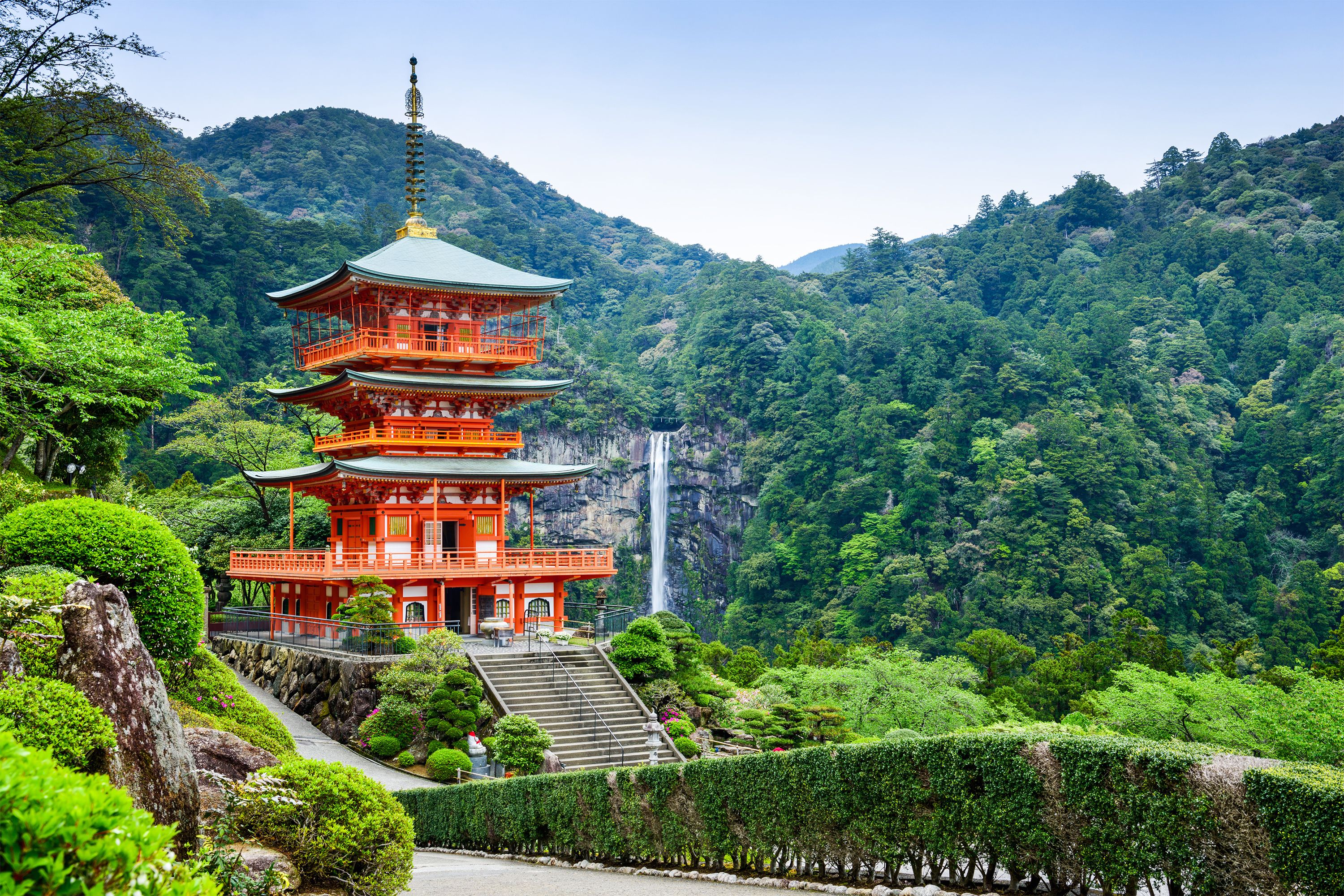Pagoda rossa Nachi Giappone, 3000x2000 2K, Desktop