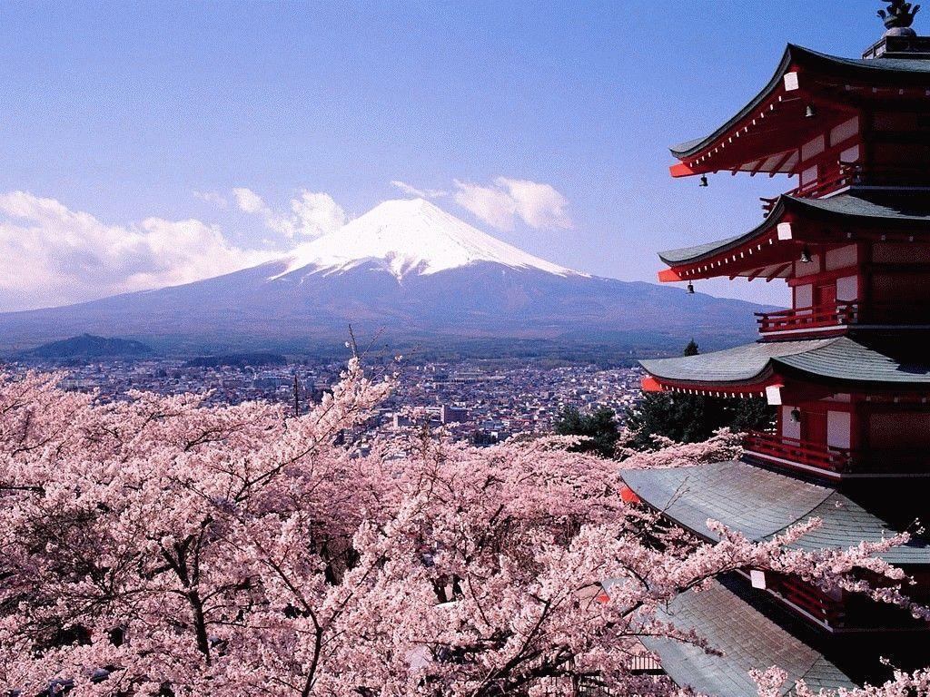 Monte Fuji e pagoda, Giappone, 1024x768 HD, PC
