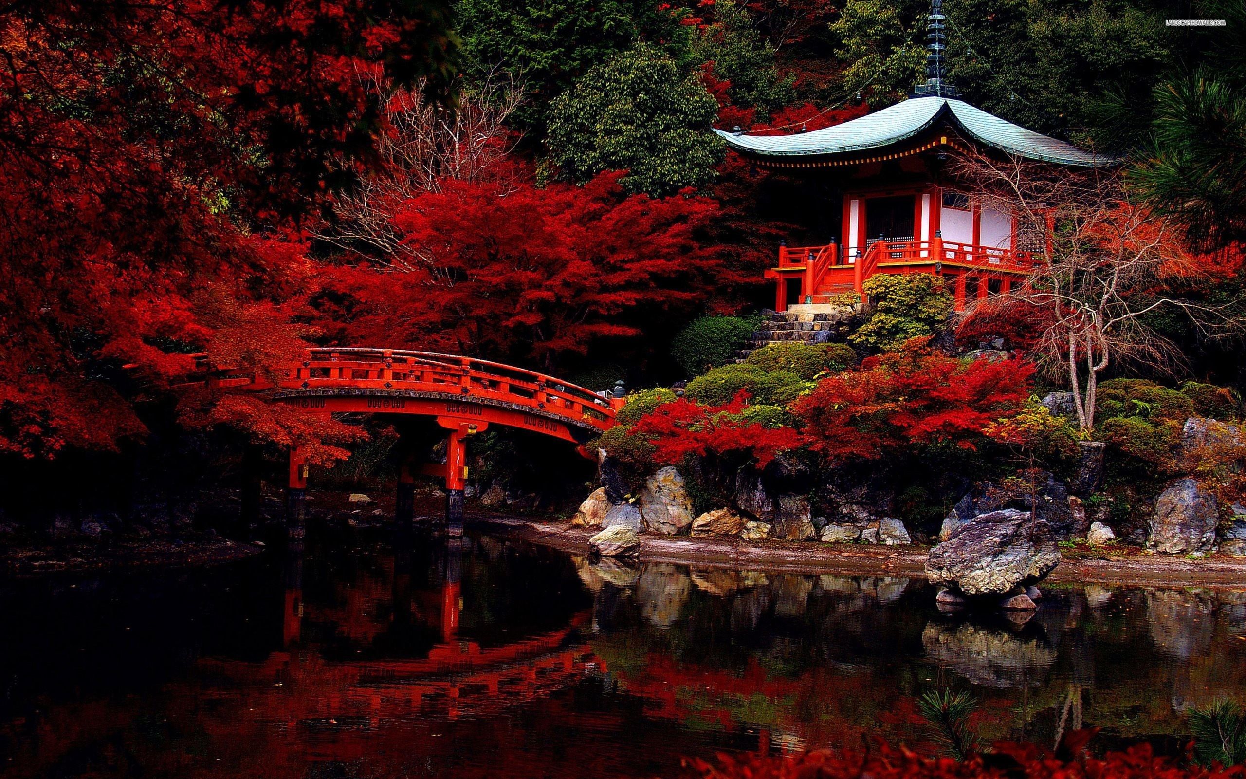 Pagoda giapponese autunno rosso, 2560x1600 WQXGA, Laptop