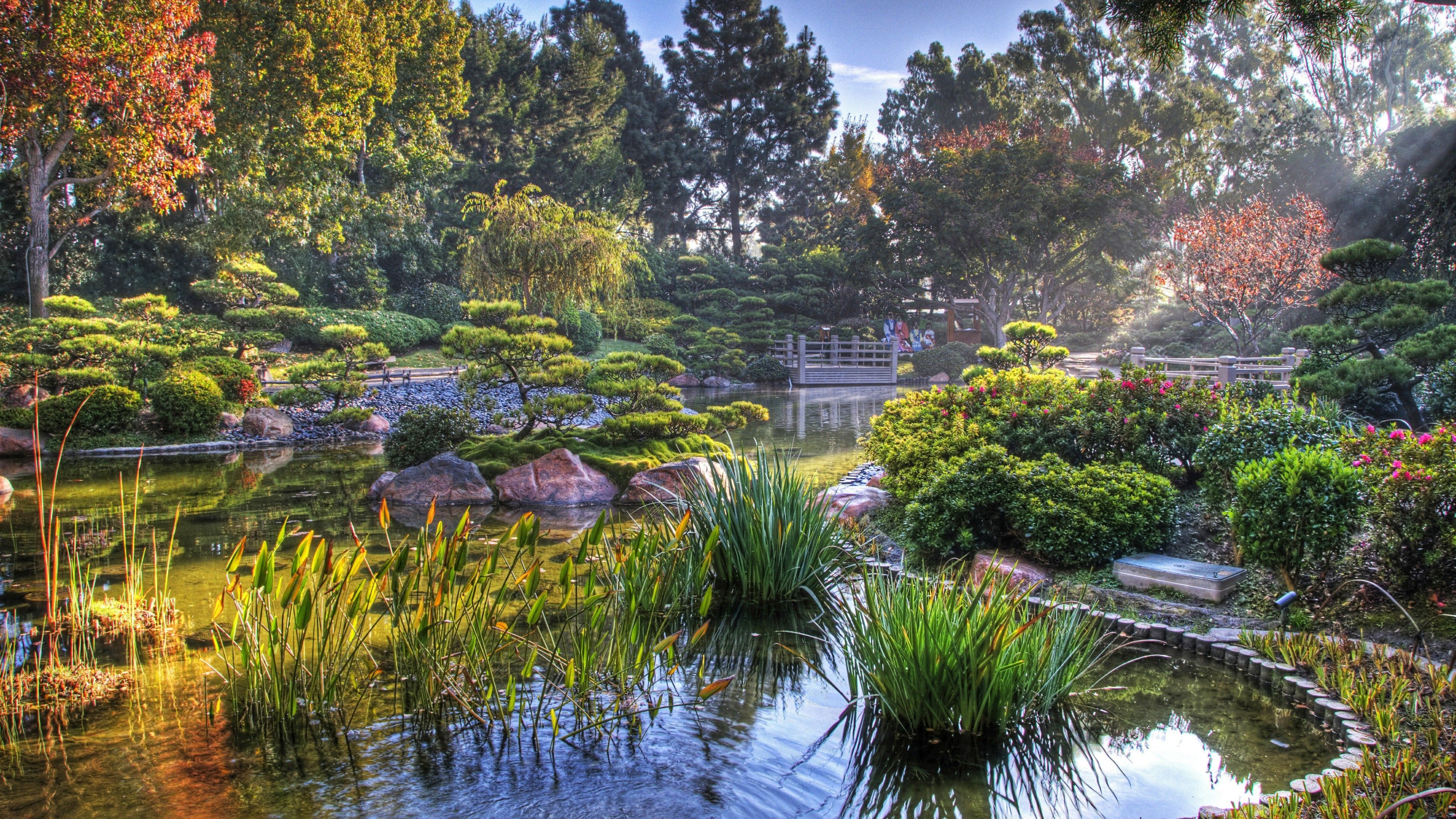 Giardino giapponese con laghetto, 3840x2160 Ultra HD, 4K TV