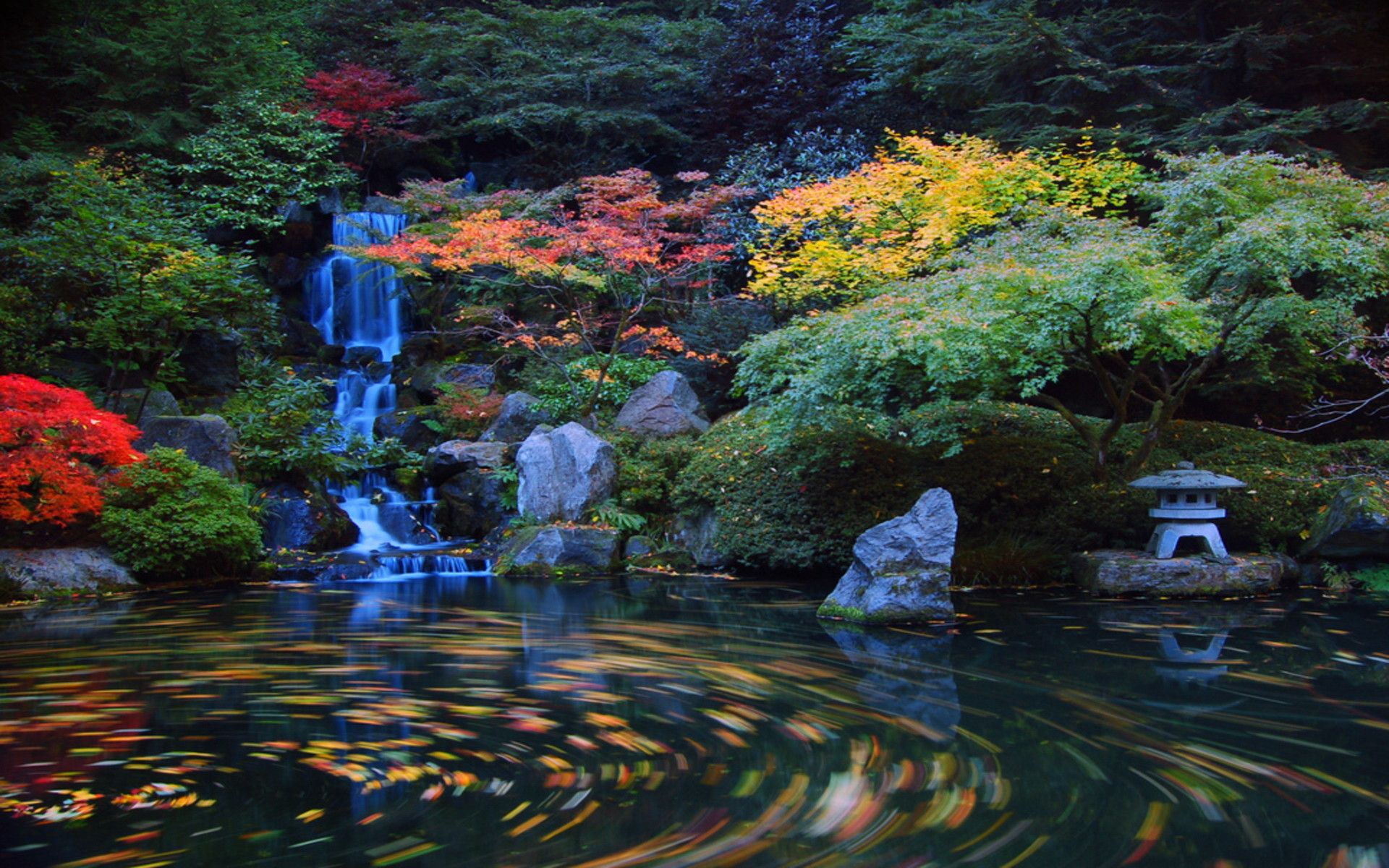 Giardino giapponese con cascata e stagno, 1920x1200 Full HD+ WUXGA, PC Desktop